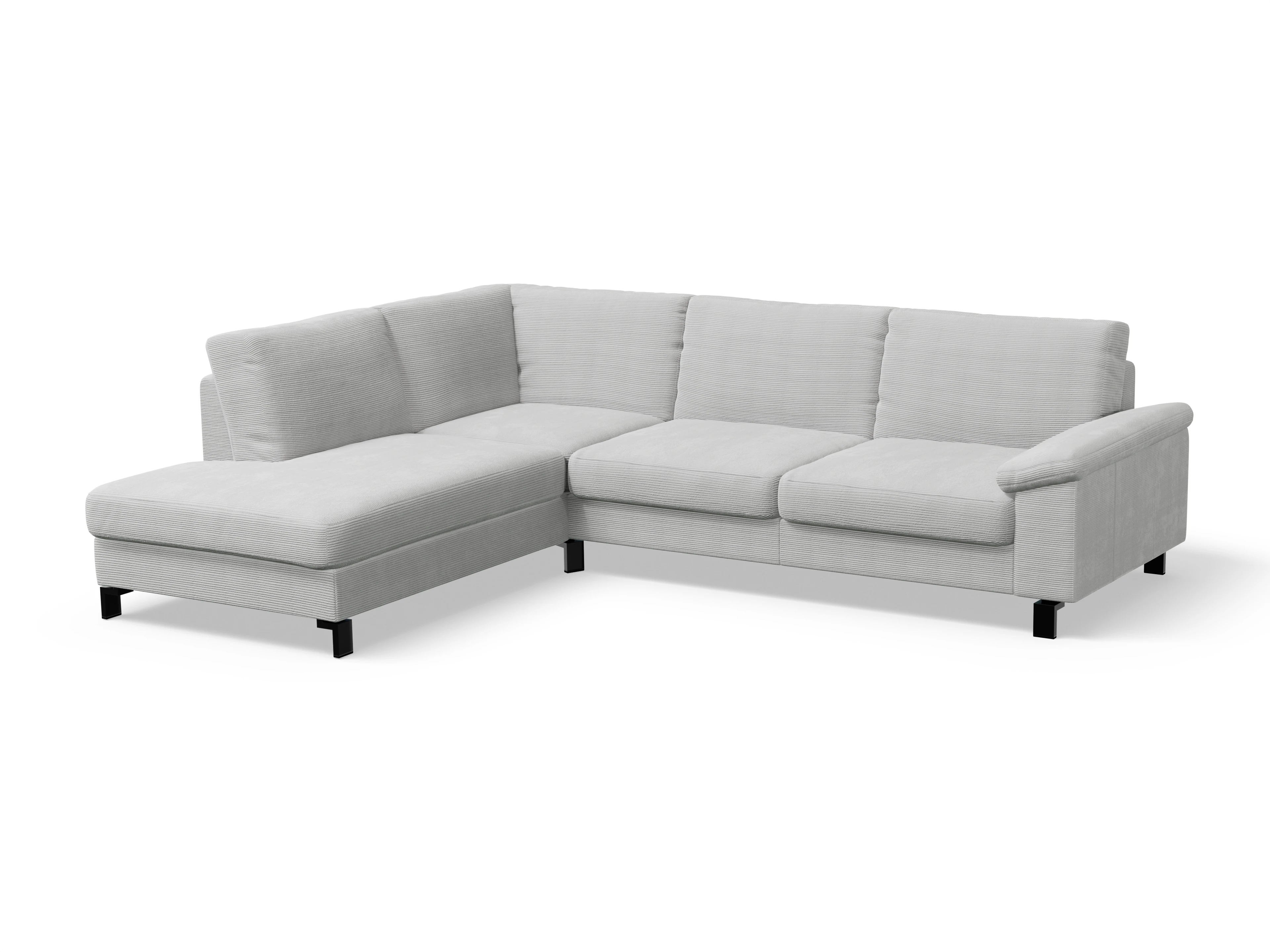 Ansicht des Produktes Casco 2.0 Ecksofa links Abschluss offen in Stoff Grau