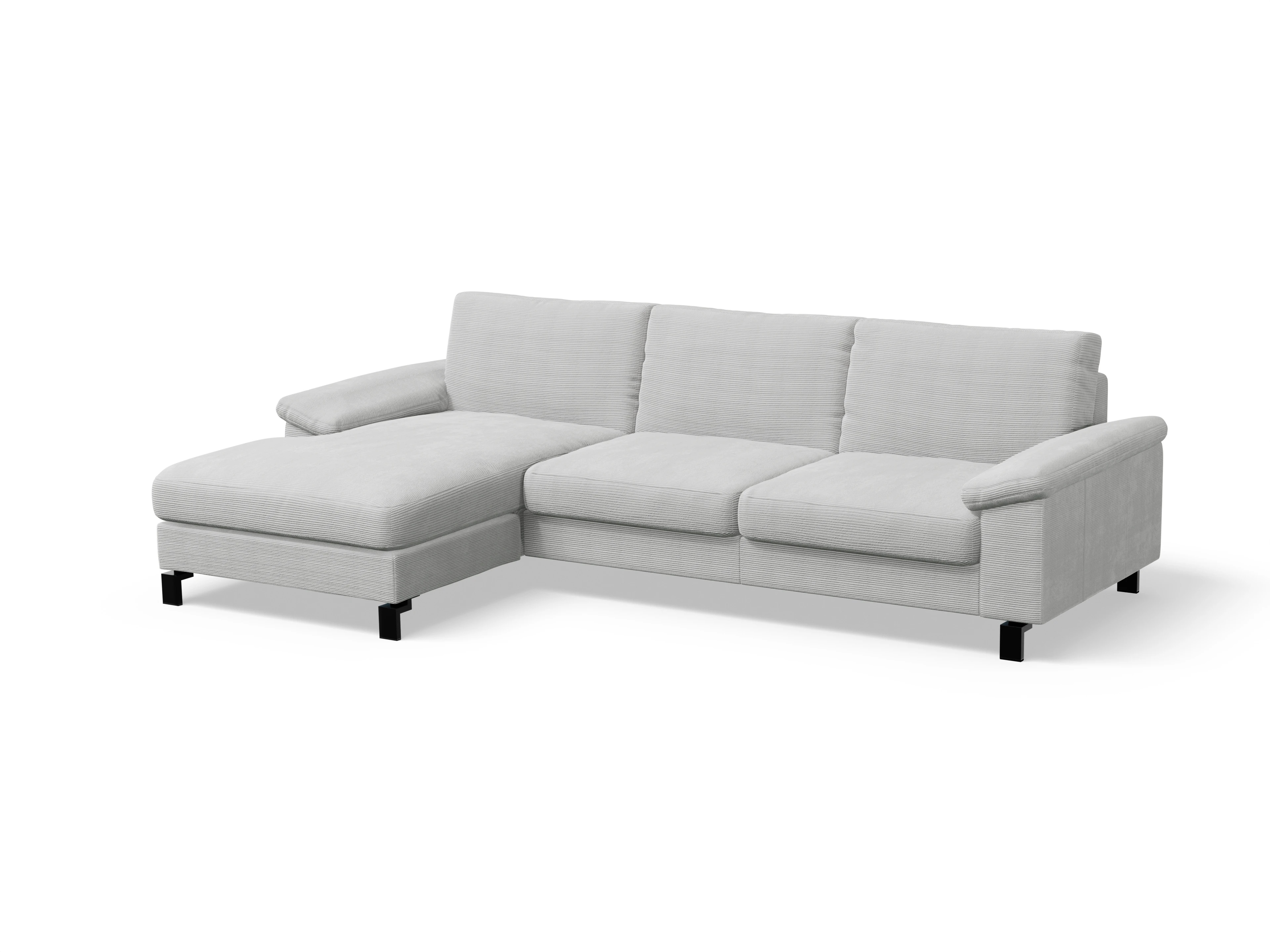 Ansicht des Produktes Casco 2.0 Ecksofa links Abschluss offen in Stoff Grau