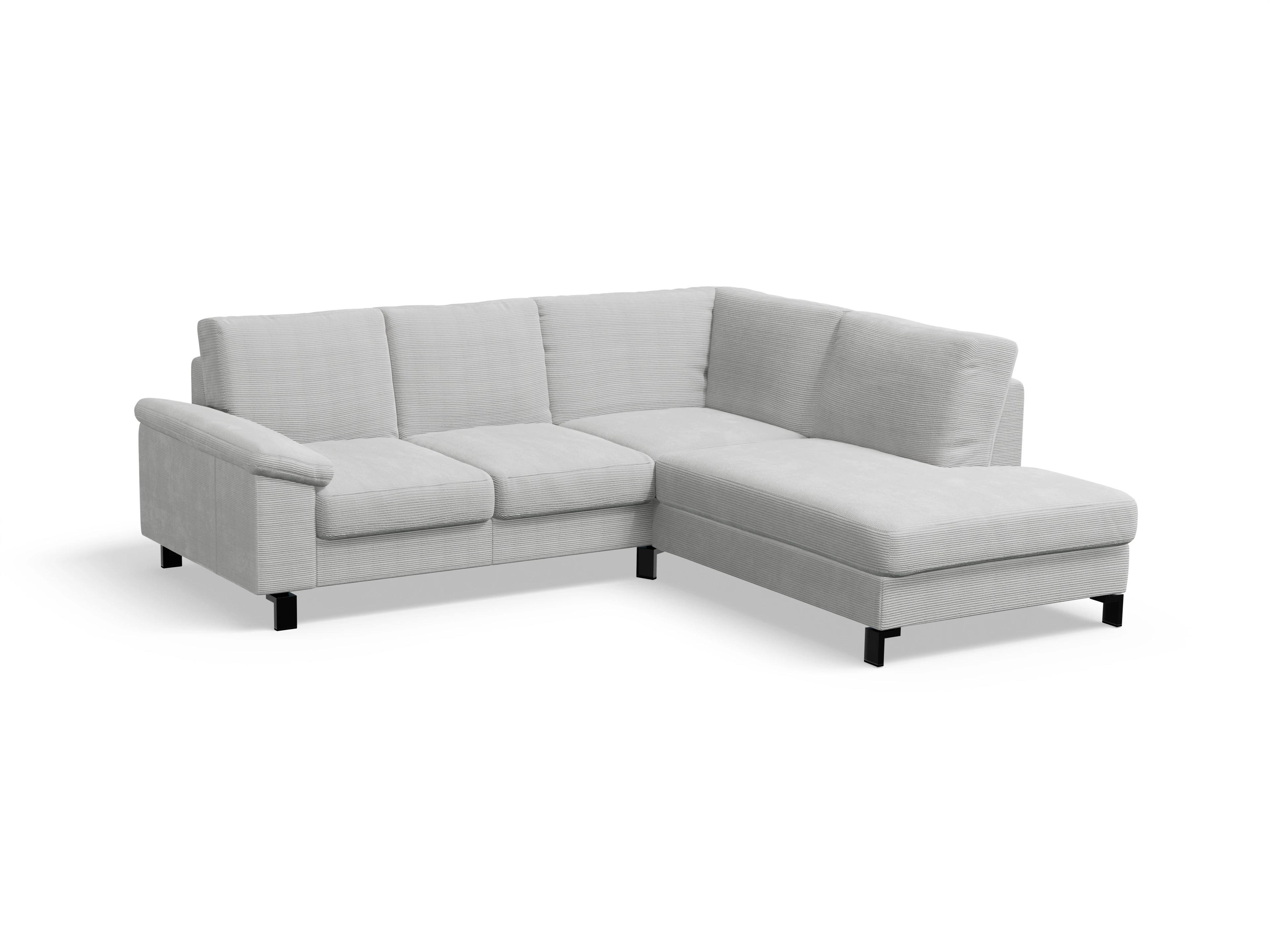 Ansicht des Produktes Casco 2.0 Ecksofa rechts Abschluss offen in Stoff Grau