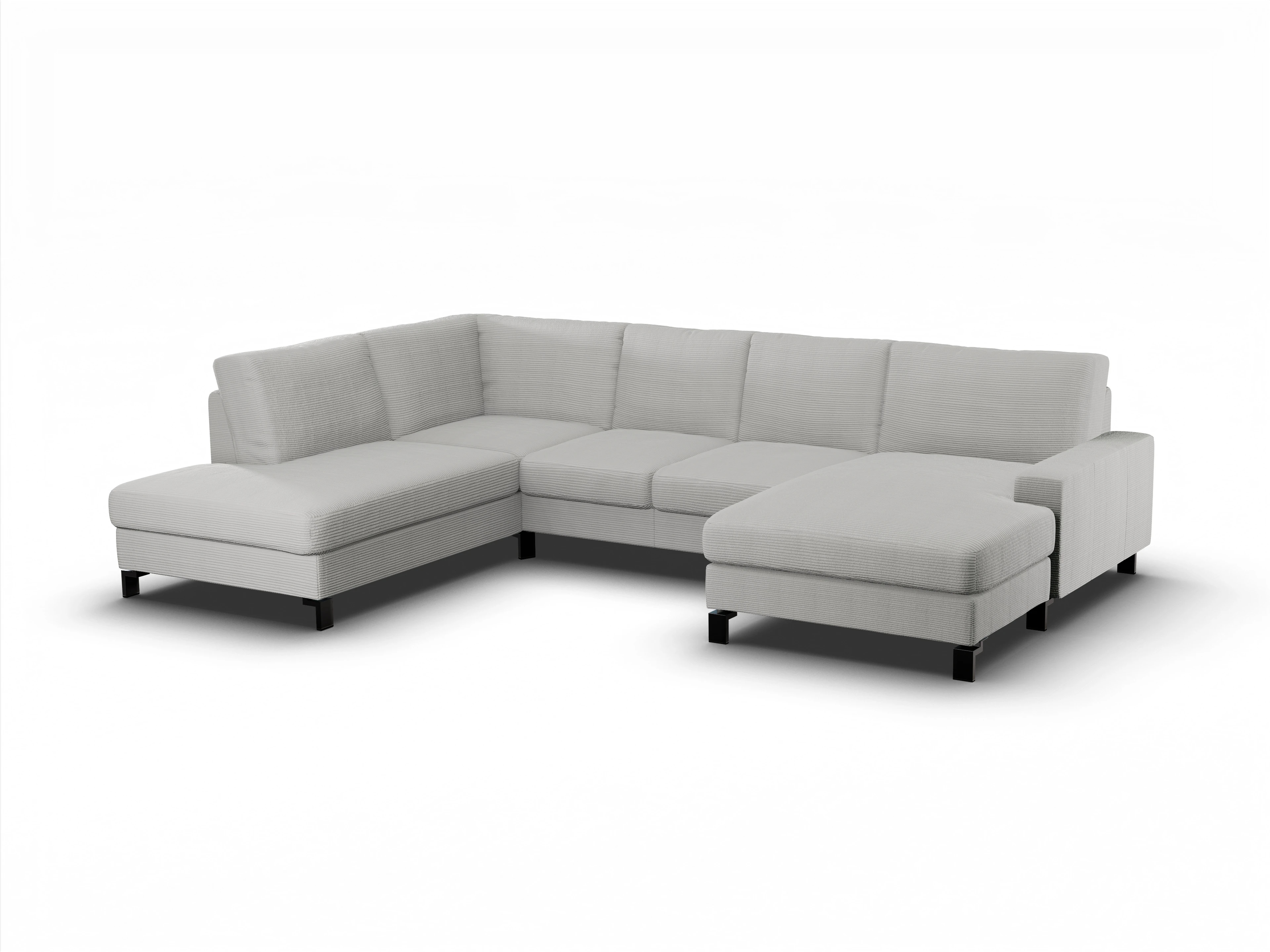 Ansicht des Produktes Casco 2.0 Wohnlandschaft offen beidseitig in Stoff Grau