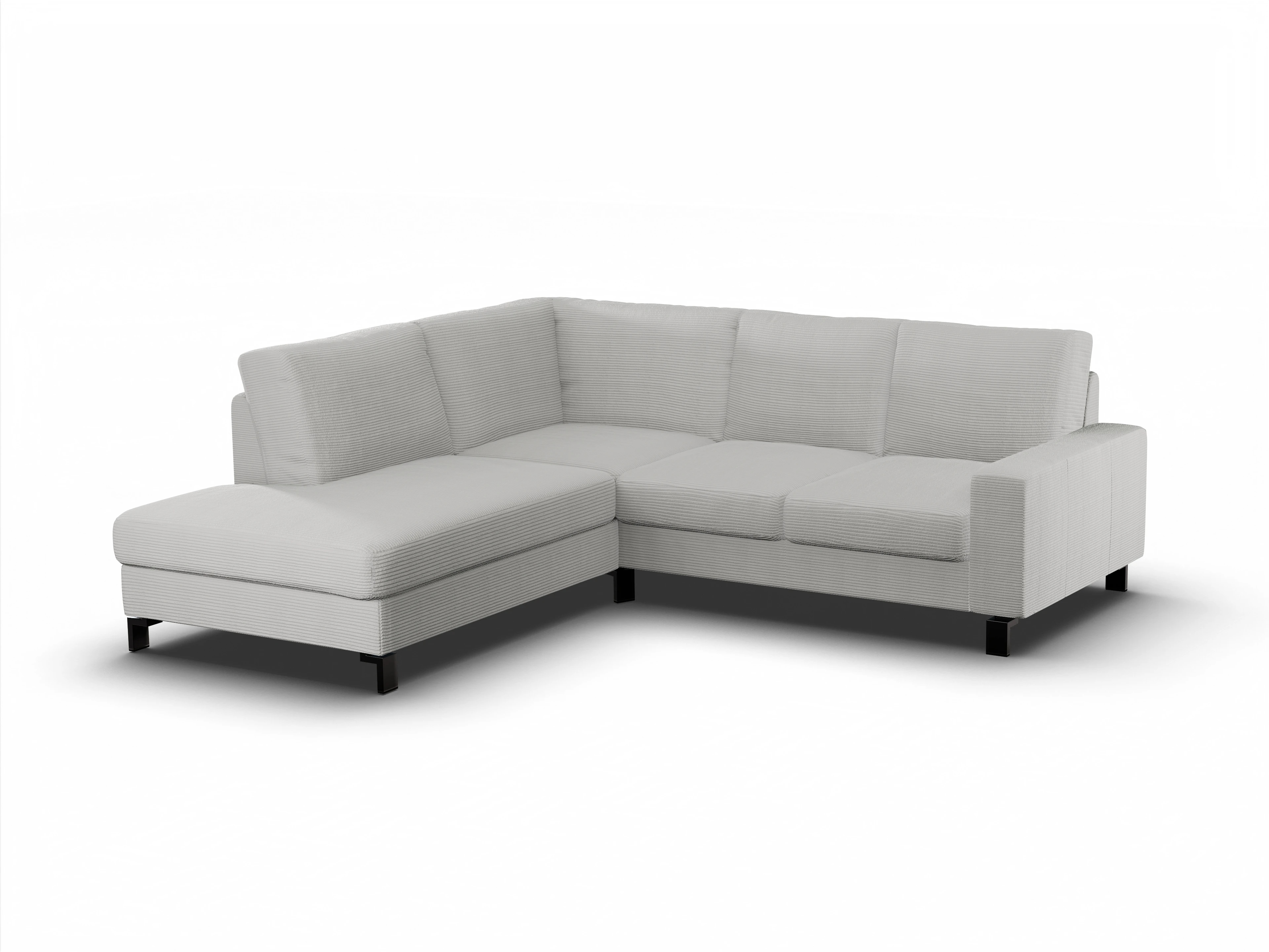 Ansicht des Produktes Casco 2.0 Ecksofa links Abschluss offen in Stoff Grau