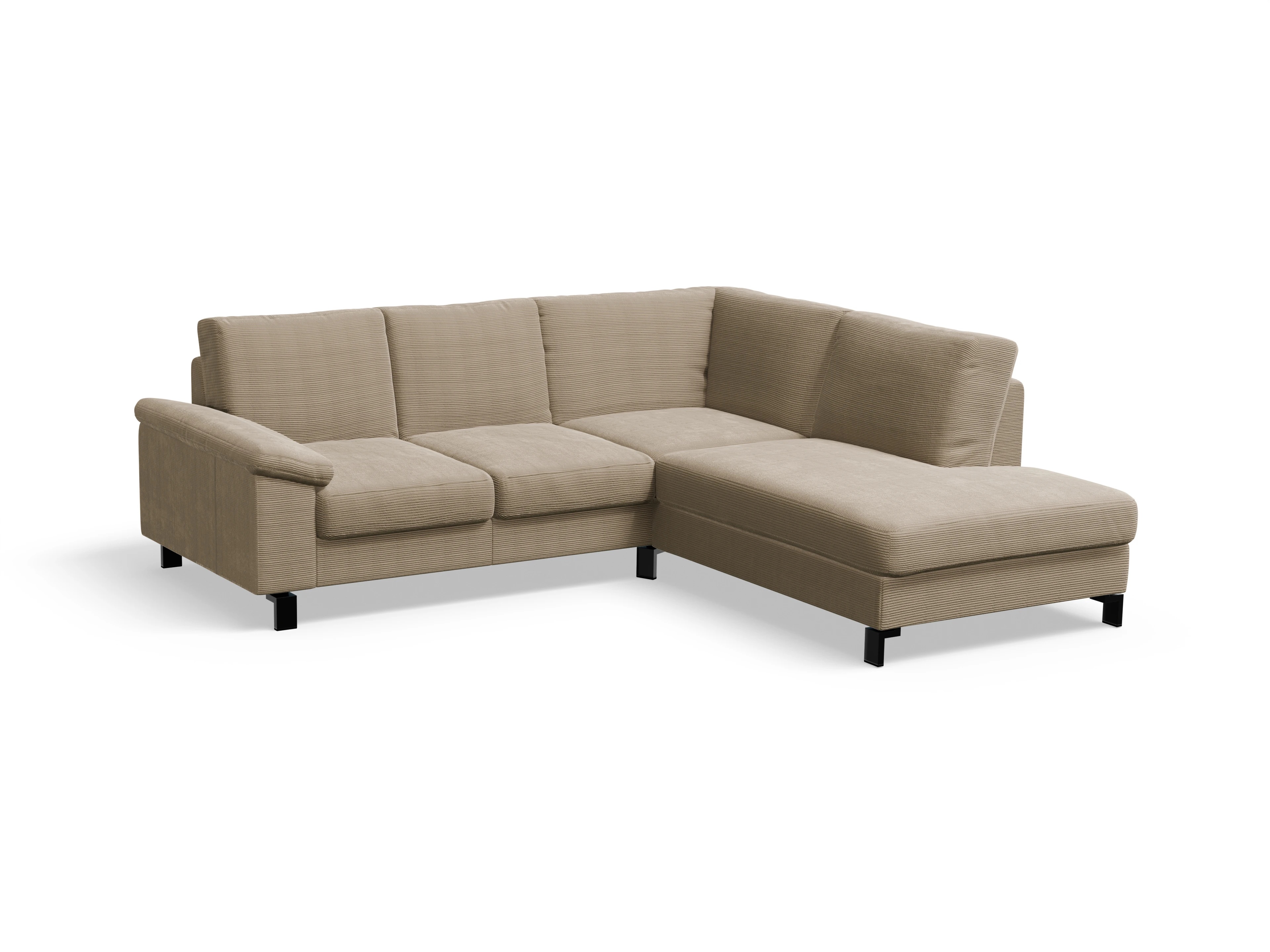 Casco Ecksofa UM Small R Ansicht des Produktes Casco 2.0 Ecksofa rechts Abschluss offen in Stoff Braun