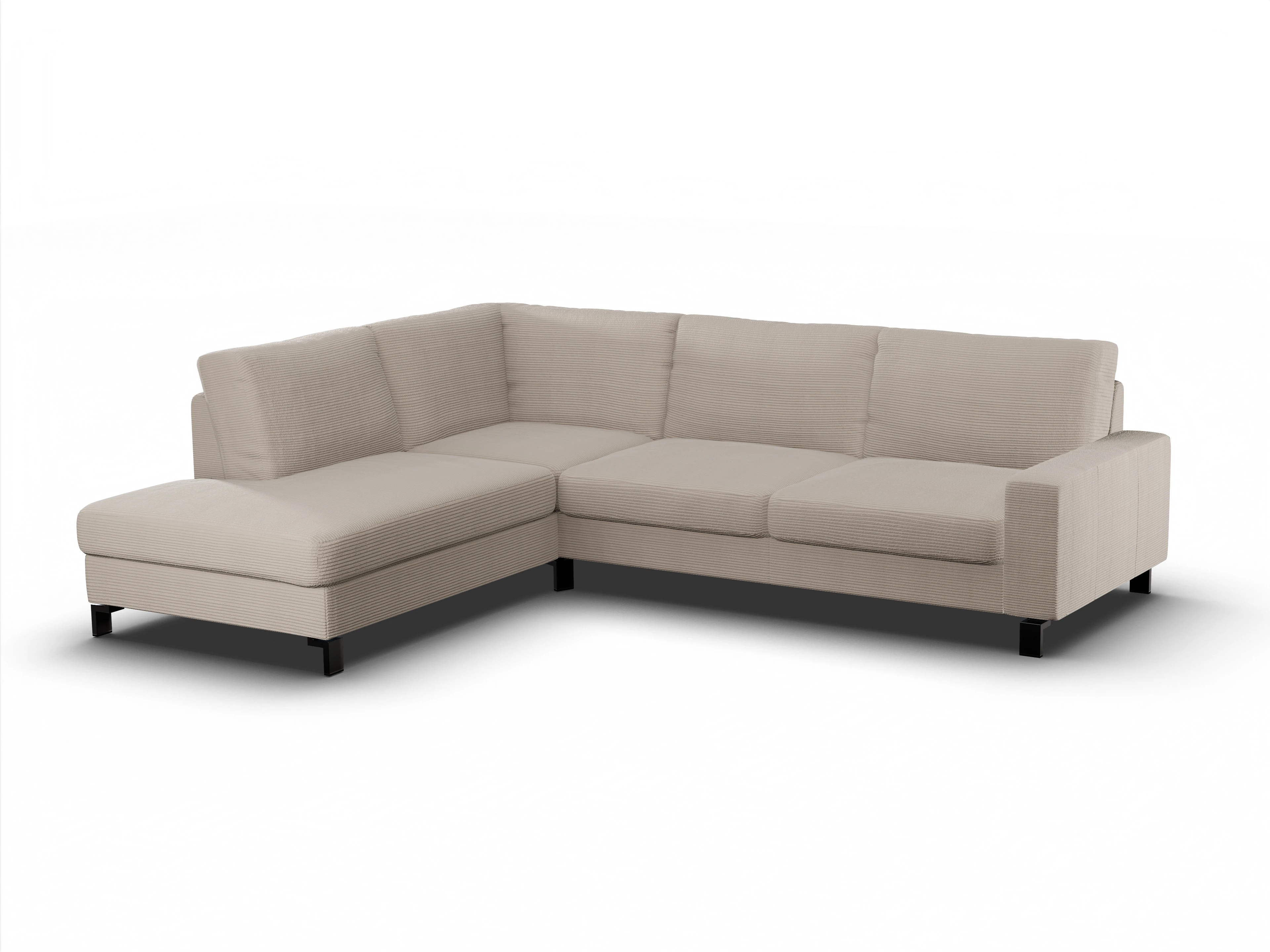 Ansicht des Produktes Casco 2.0 Ecksofa links Abschluss offen in Stoff Braun