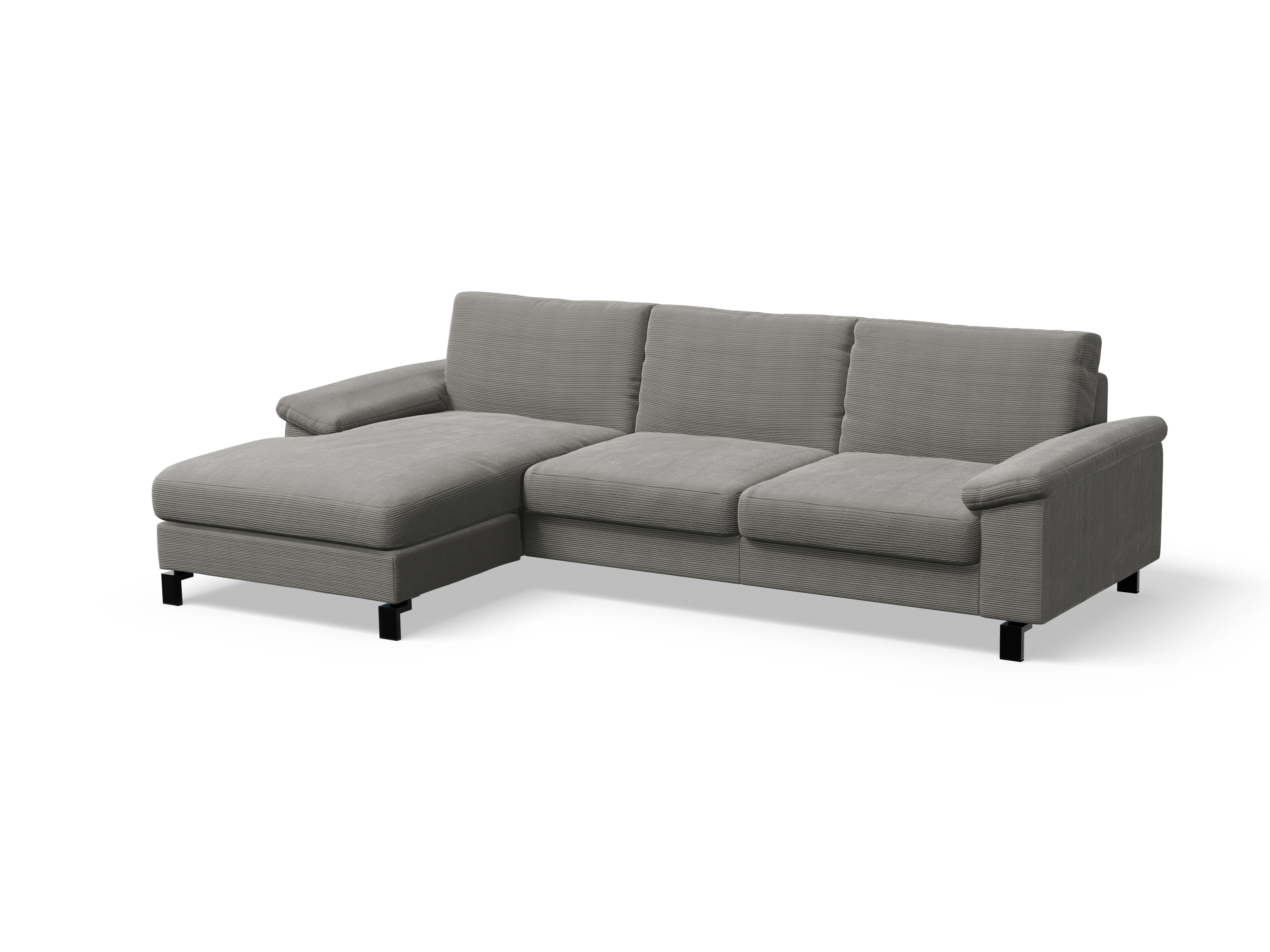 Ansicht des Produktes Casco 2.0 Ecksofa links Abschluss offen in Stoff Grau