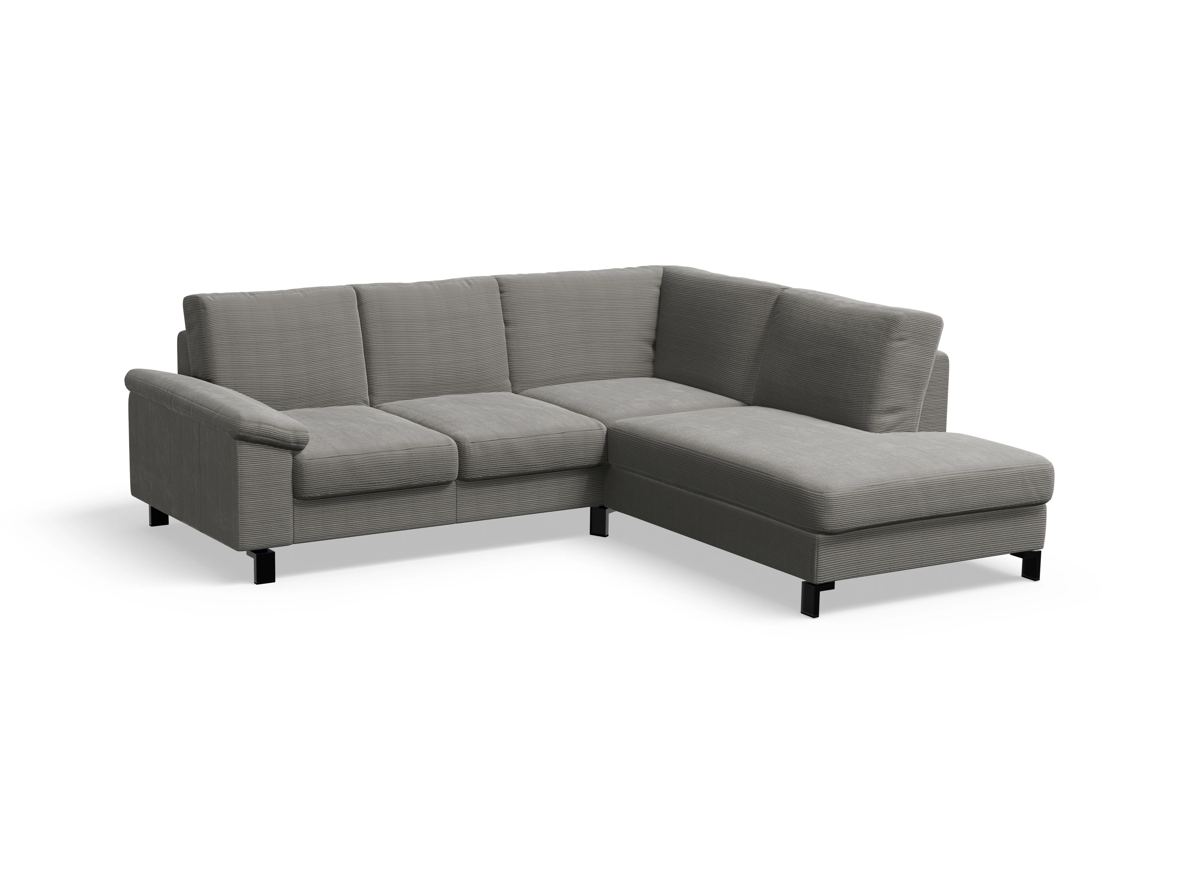 Ansicht des Produktes Casco 2.0 Ecksofa rechts Abschluss offen in Stoff Grau
