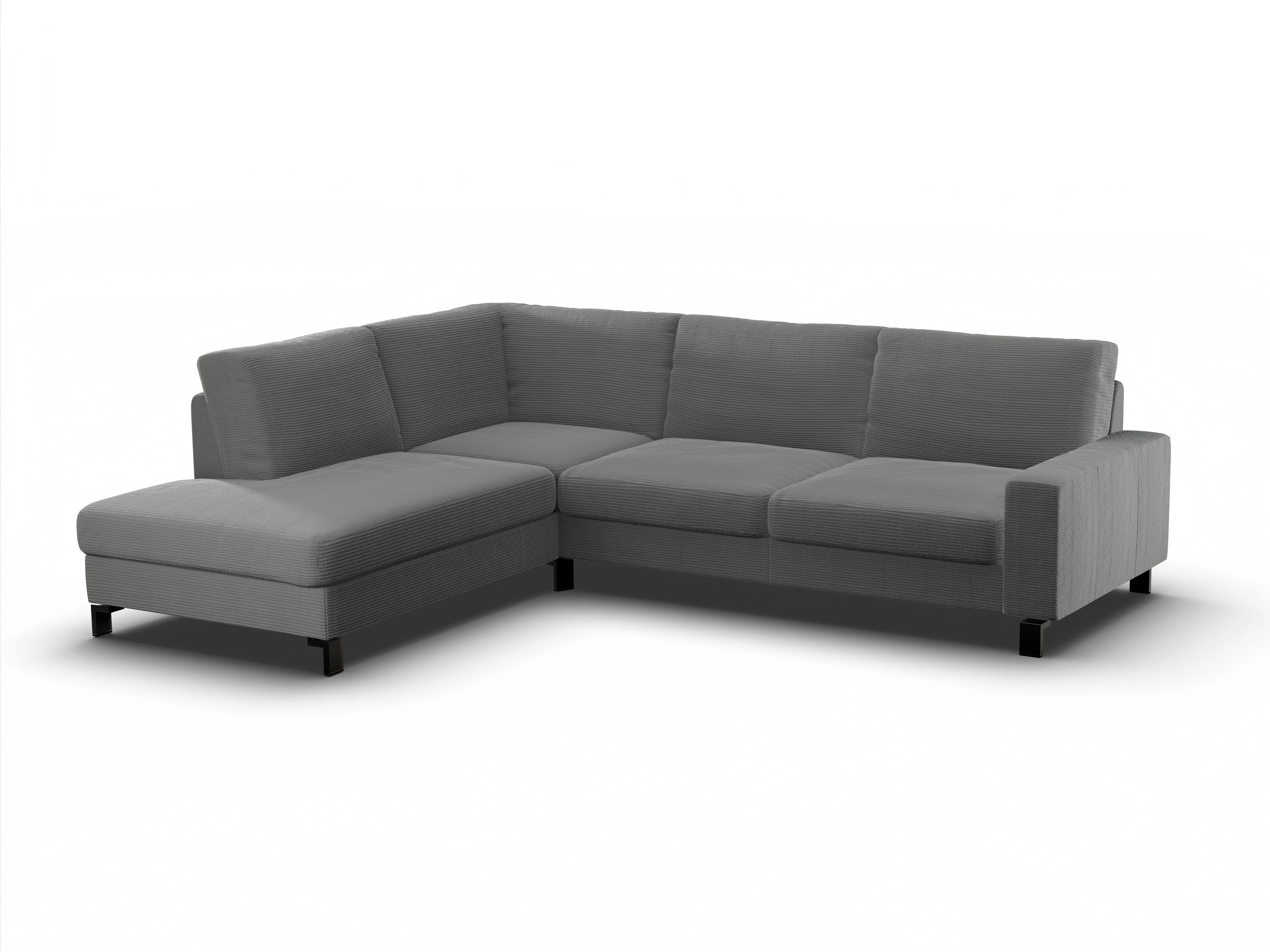 Ansicht des Produktes Casco 2.0 Ecksofa links Abschluss offen in Stoff Grau