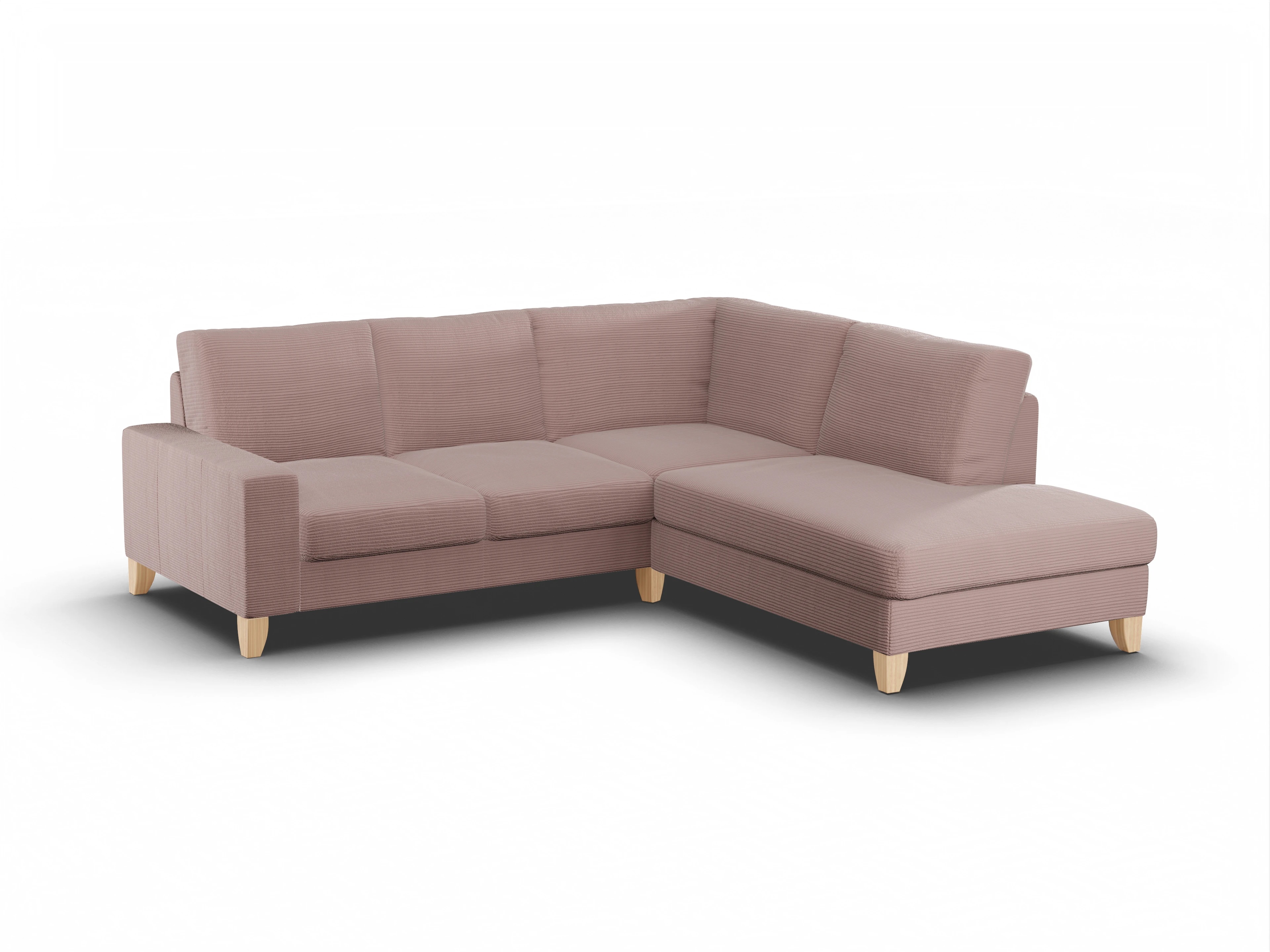 Ansicht des Produktes Casco 2.0 Ecksofa rechts Abschluss offen in Stoff Rosa