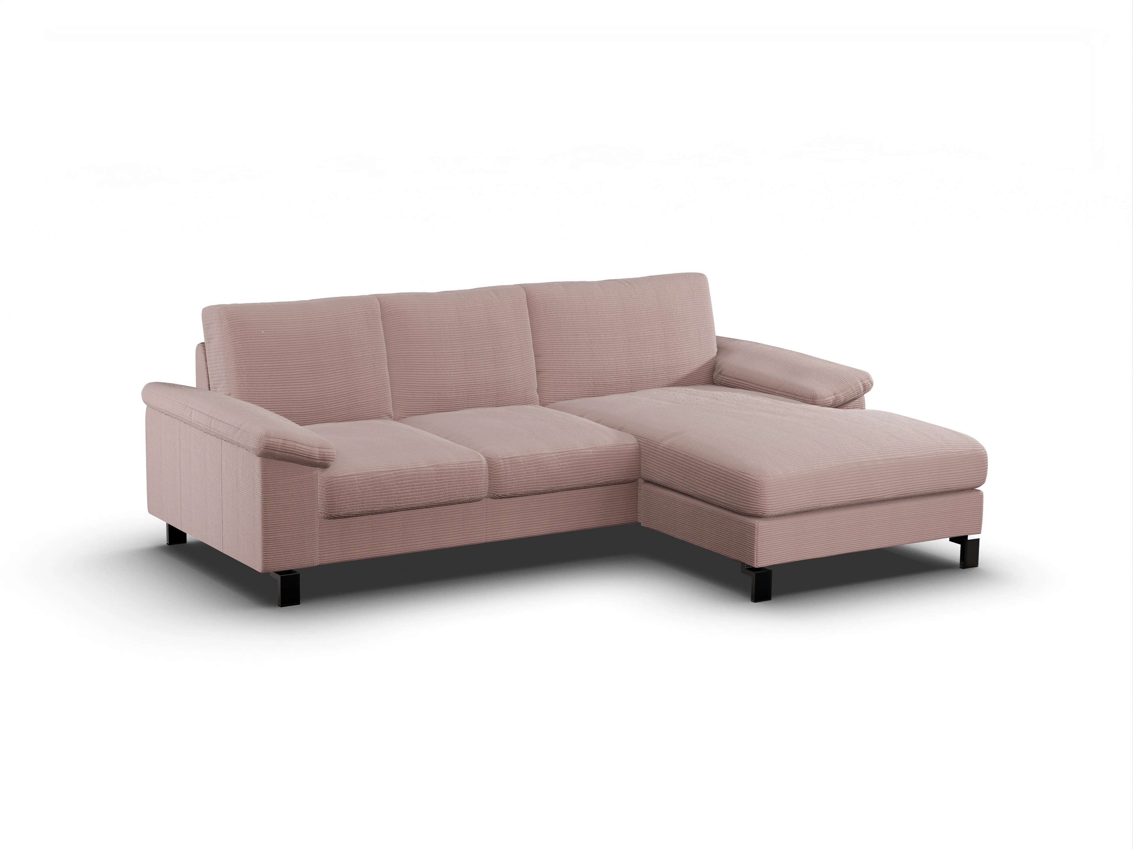 Ansicht des Produktes Casco 2.0 Ecksofa rechts Abschluss offen in Stoff Rosa