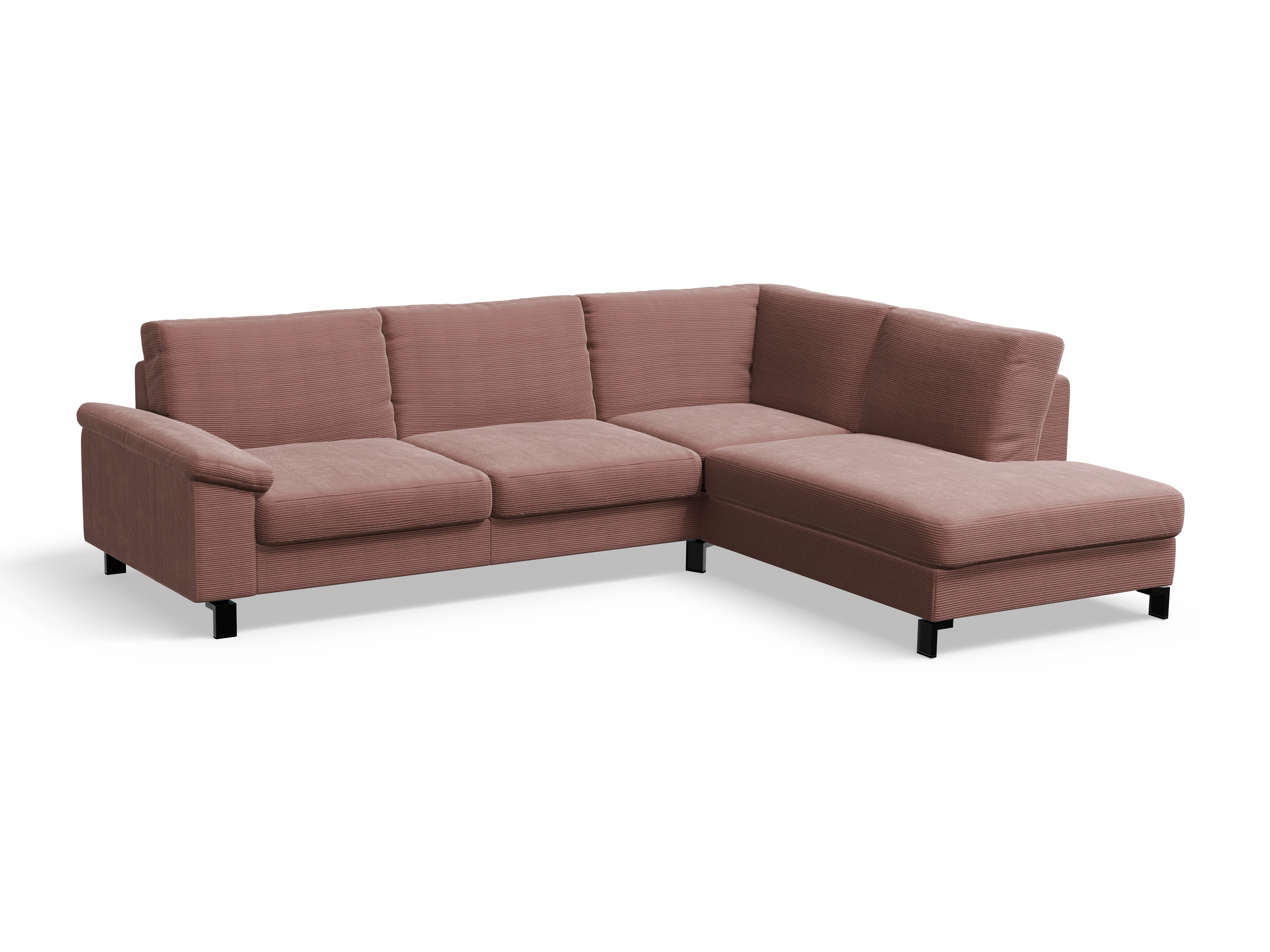 Ansicht des Produktes Casco 2.0 Ecksofa rechts Abschluss offen in Stoff Rosa