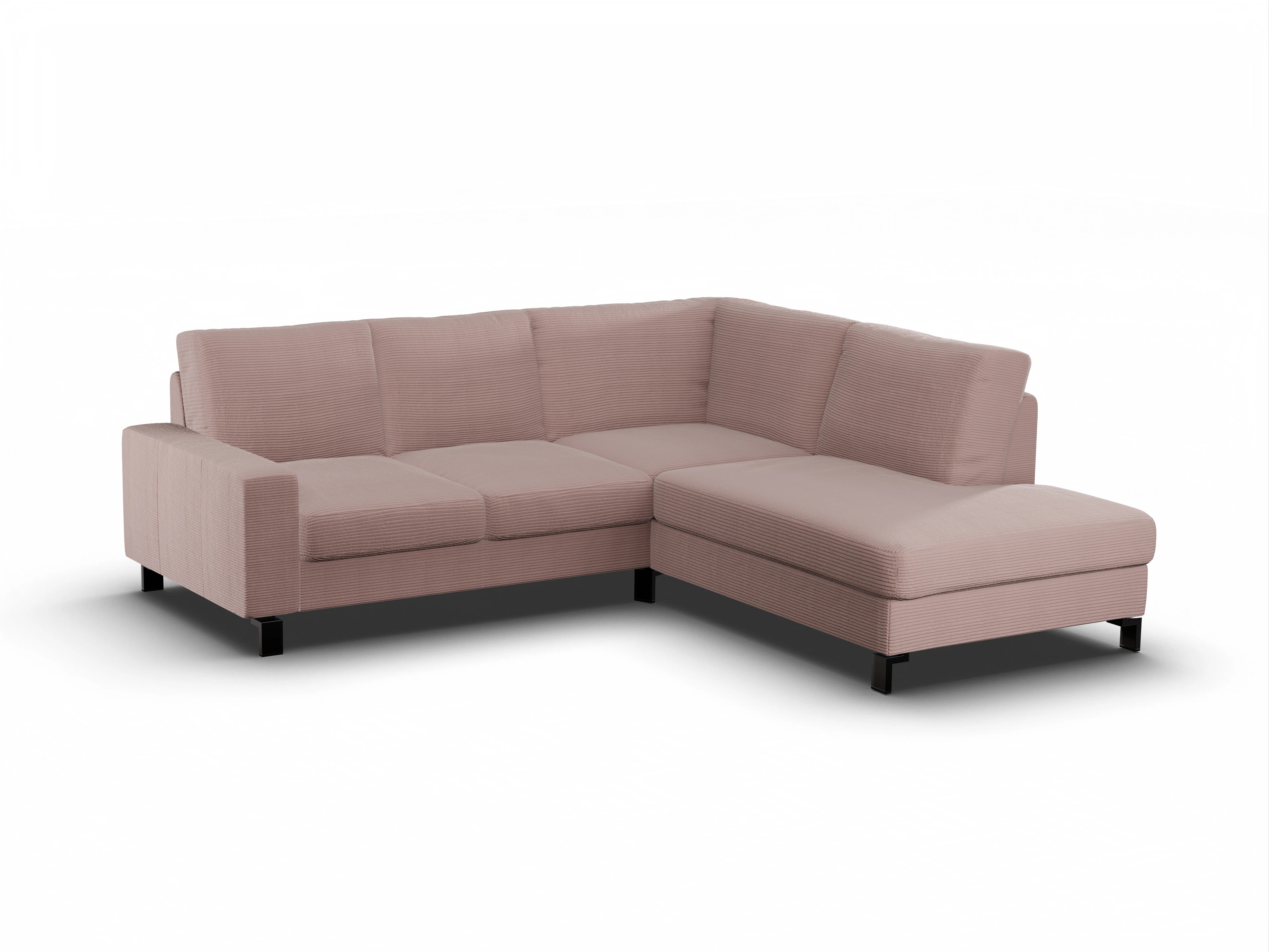 Ansicht des Produktes Casco 2.0 Ecksofa rechts Abschluss offen in Stoff Rosa