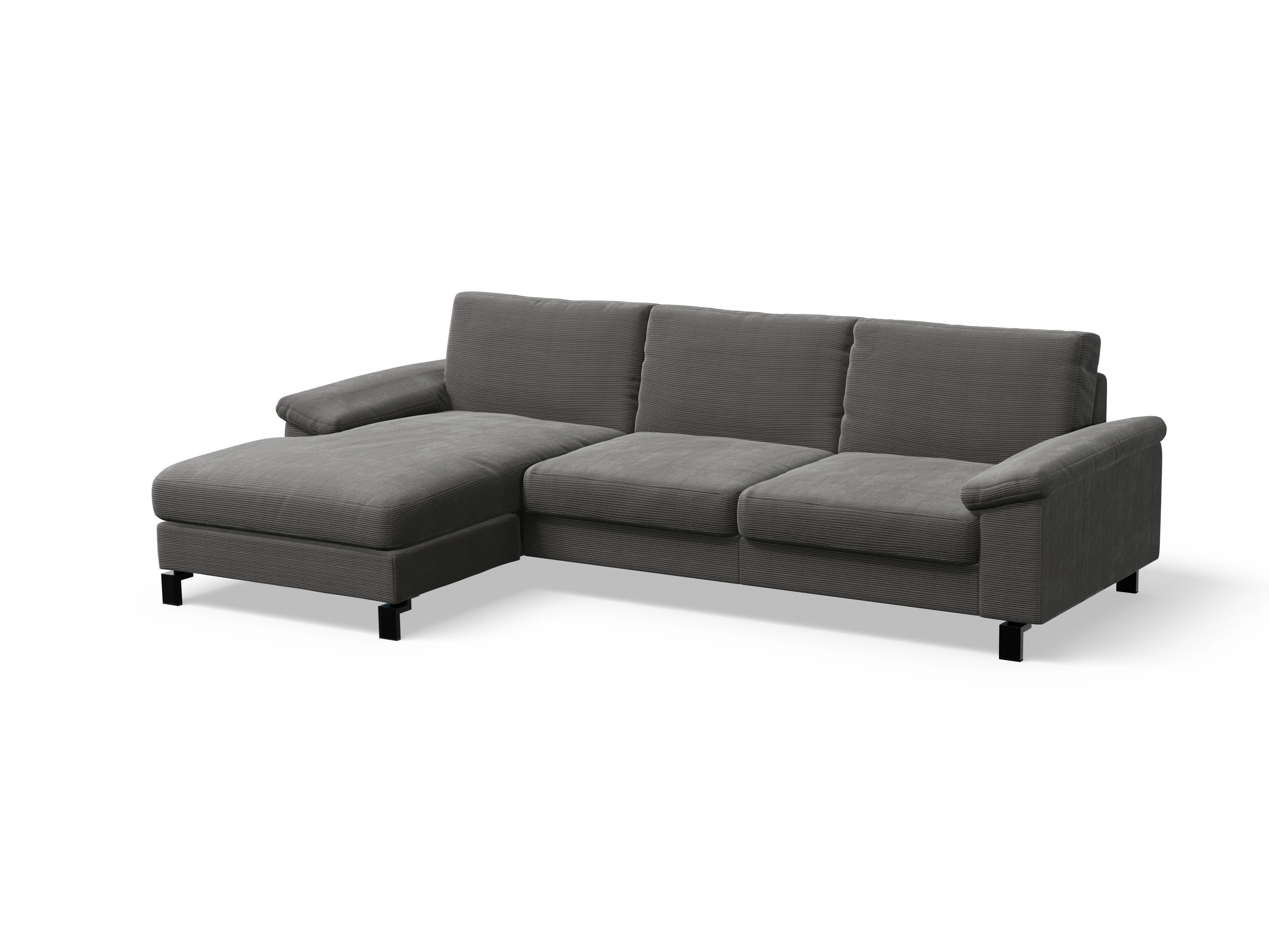 Ansicht des Produktes Casco 2.0 Ecksofa links Abschluss offen in Stoff Grau