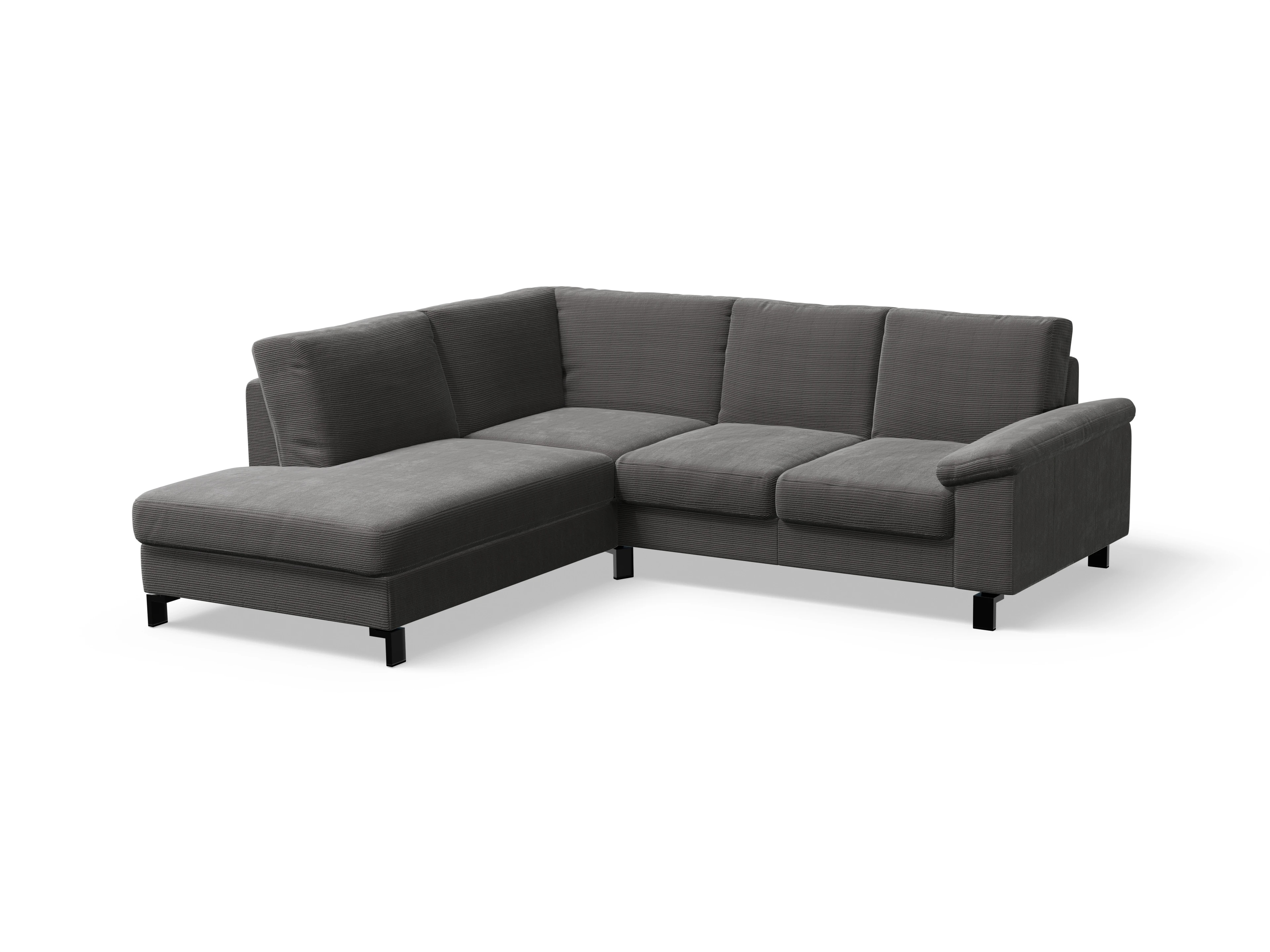 Ansicht des Produktes Casco 2.0 Ecksofa links Abschluss offen in Stoff Grau