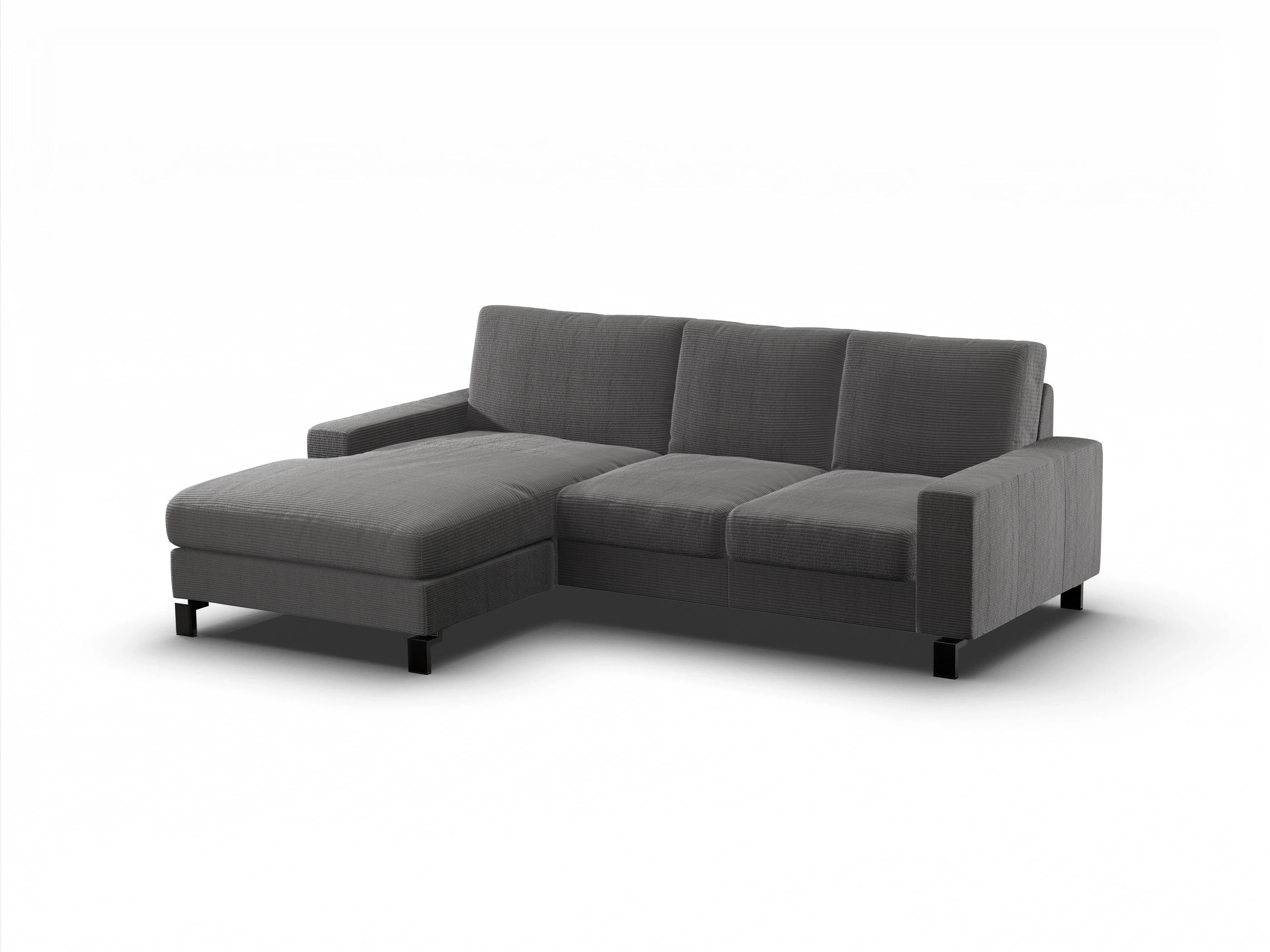 Ansicht des Produktes Casco 2.0 Ecksofa links Abschluss offen in Stoff Grau