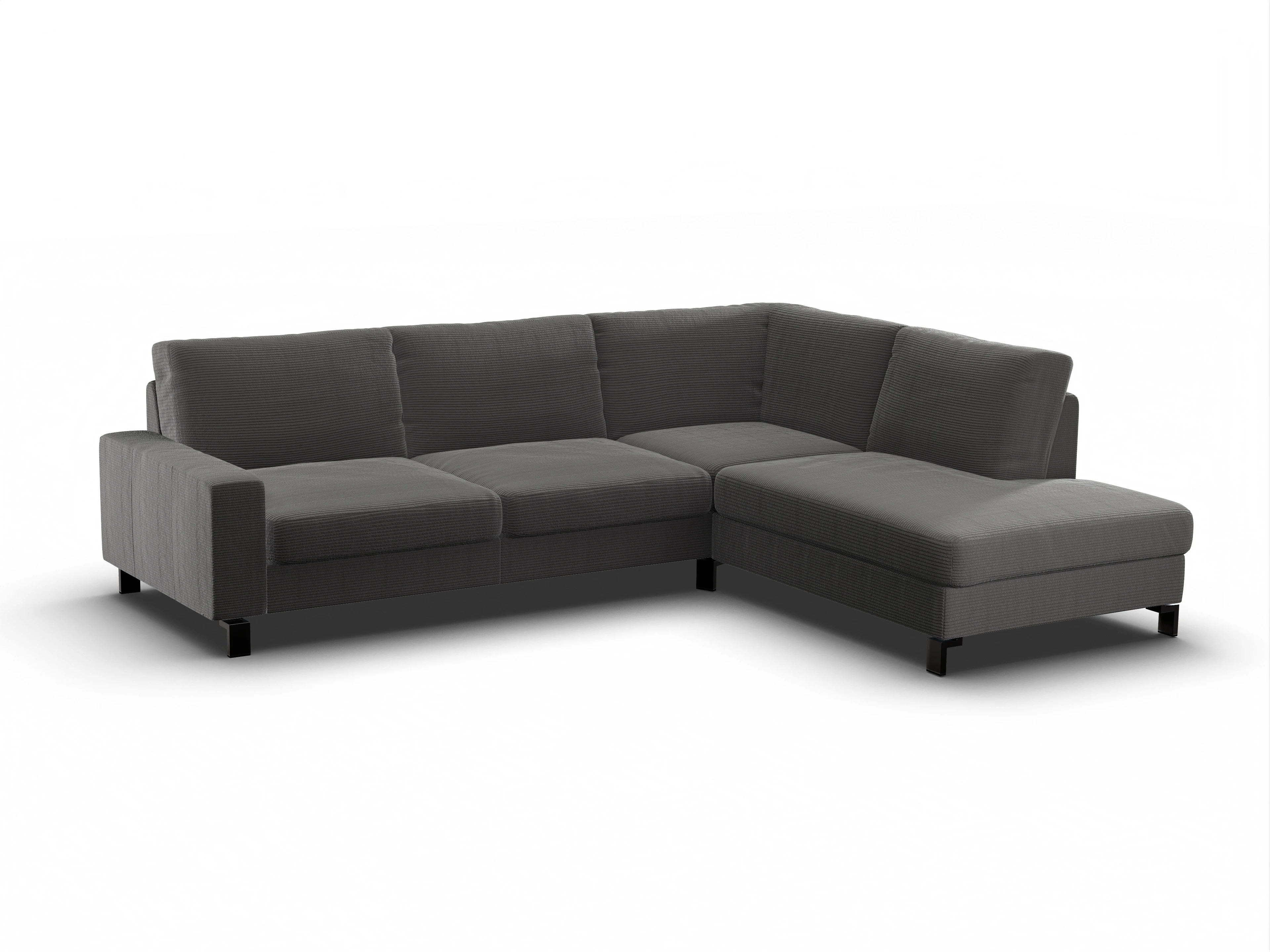 Ansicht des Produktes Casco 2.0 Ecksofa rechts Abschluss offen in Stoff Grau