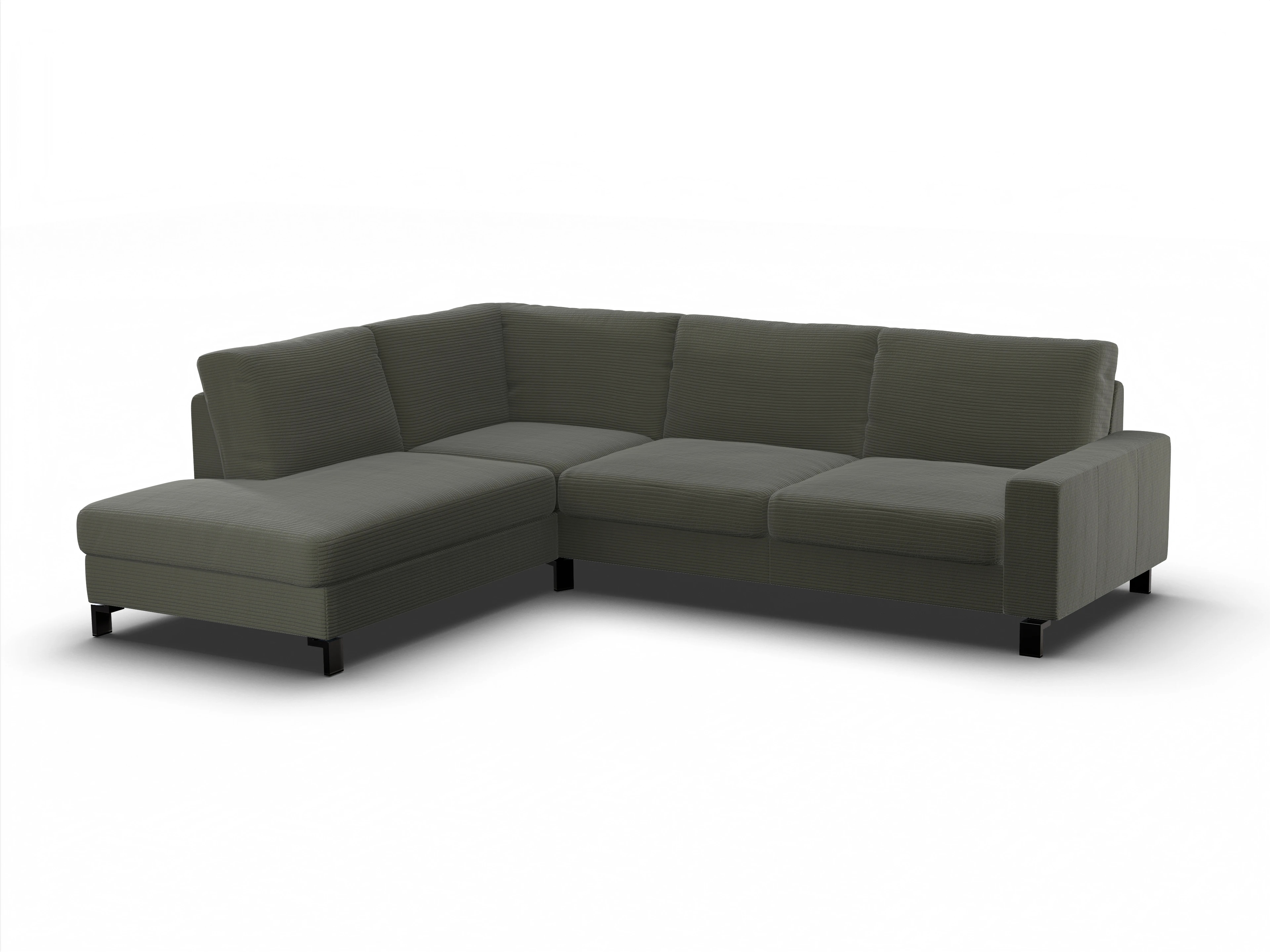 Ansicht des Produktes Casco 2.0 Ecksofa links Abschluss offen in Stoff Grün