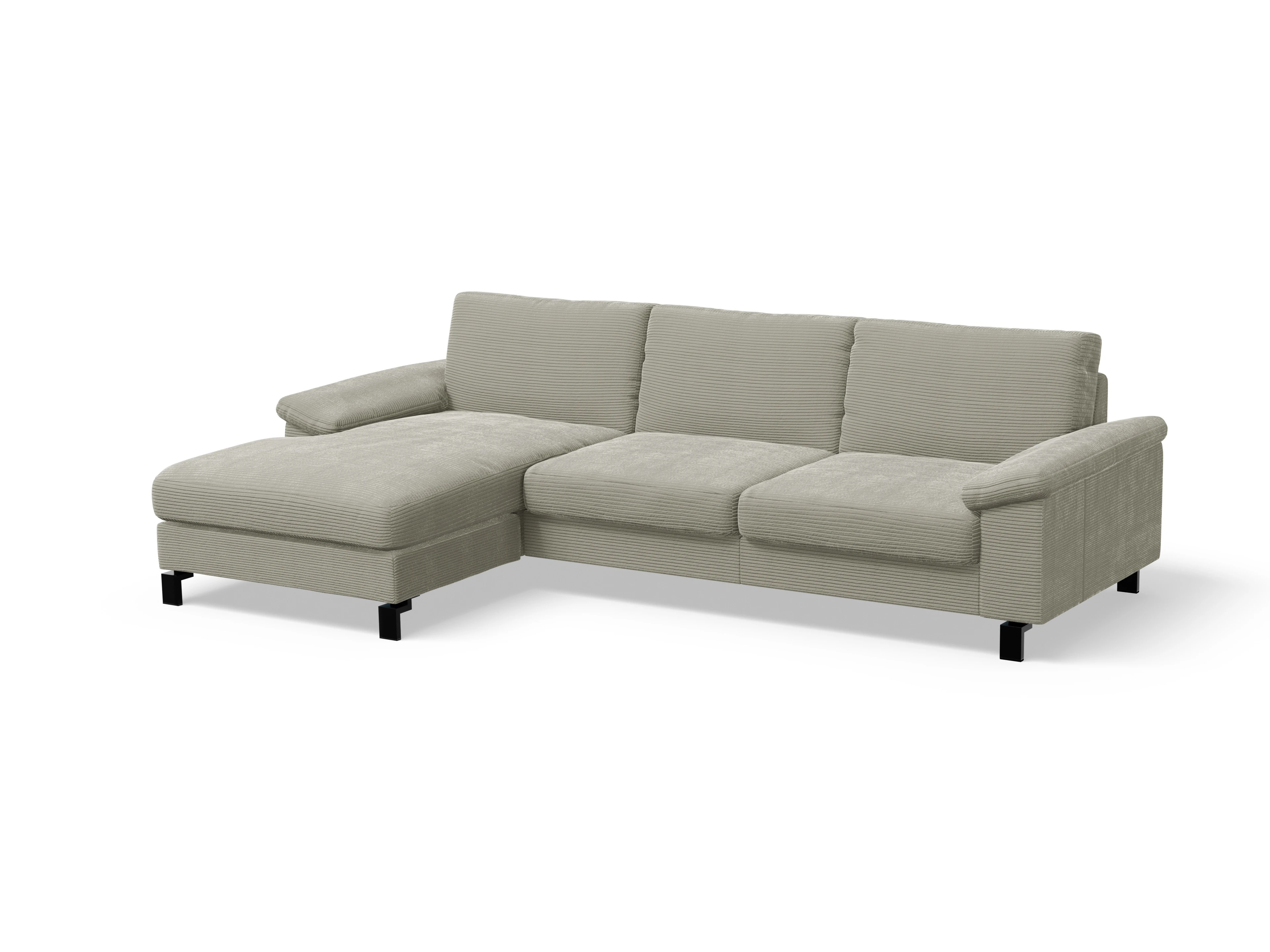 Casco Ecksofa LO Large L Ansicht des Produktes Casco 2.0 Ecksofa links Abschluss offen in Stoff Braun