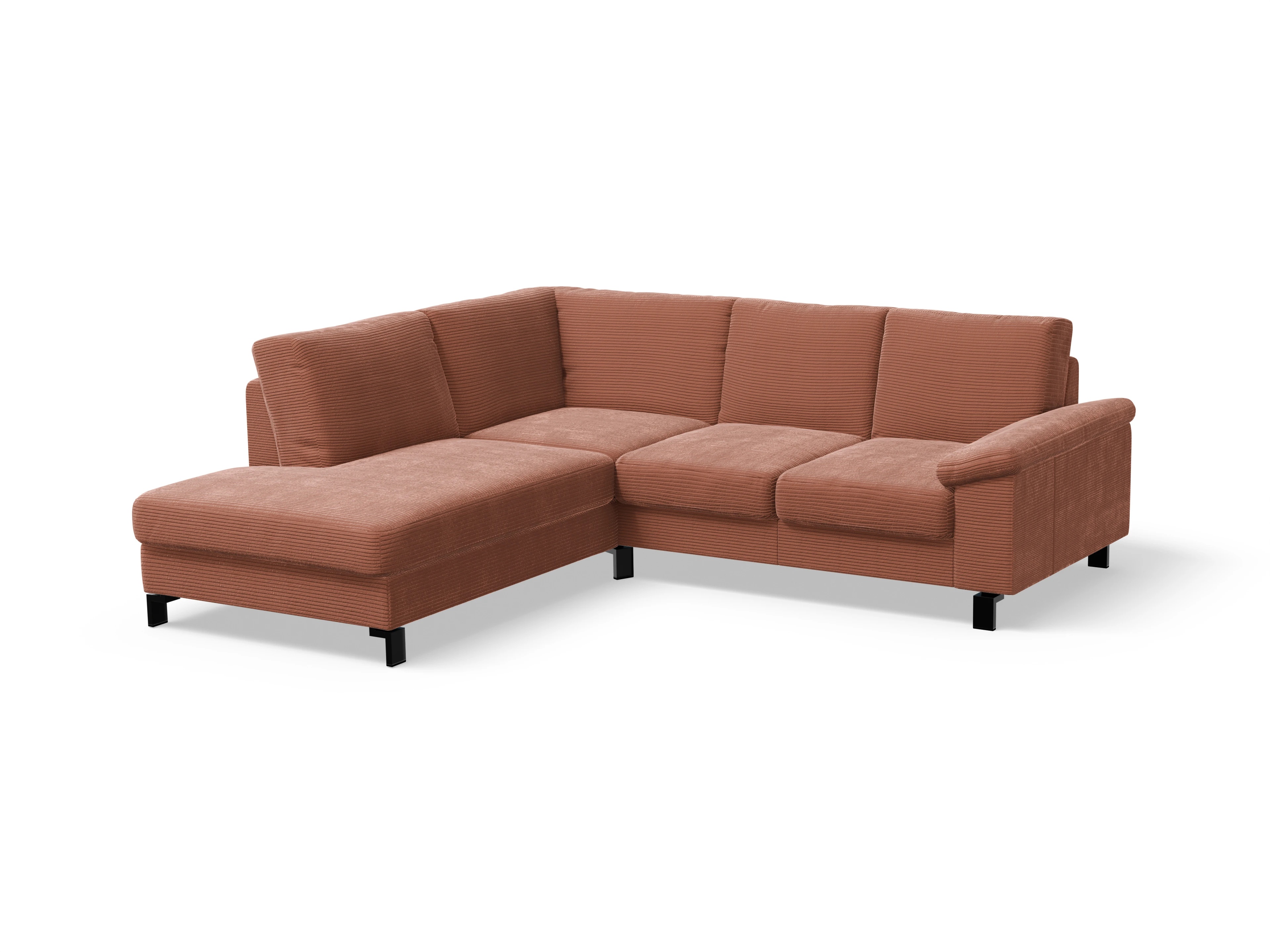 Casco Ecksofa UM Small L Ansicht des Produktes Casco 2.0 Ecksofa links Abschluss offen in Stoff Braun