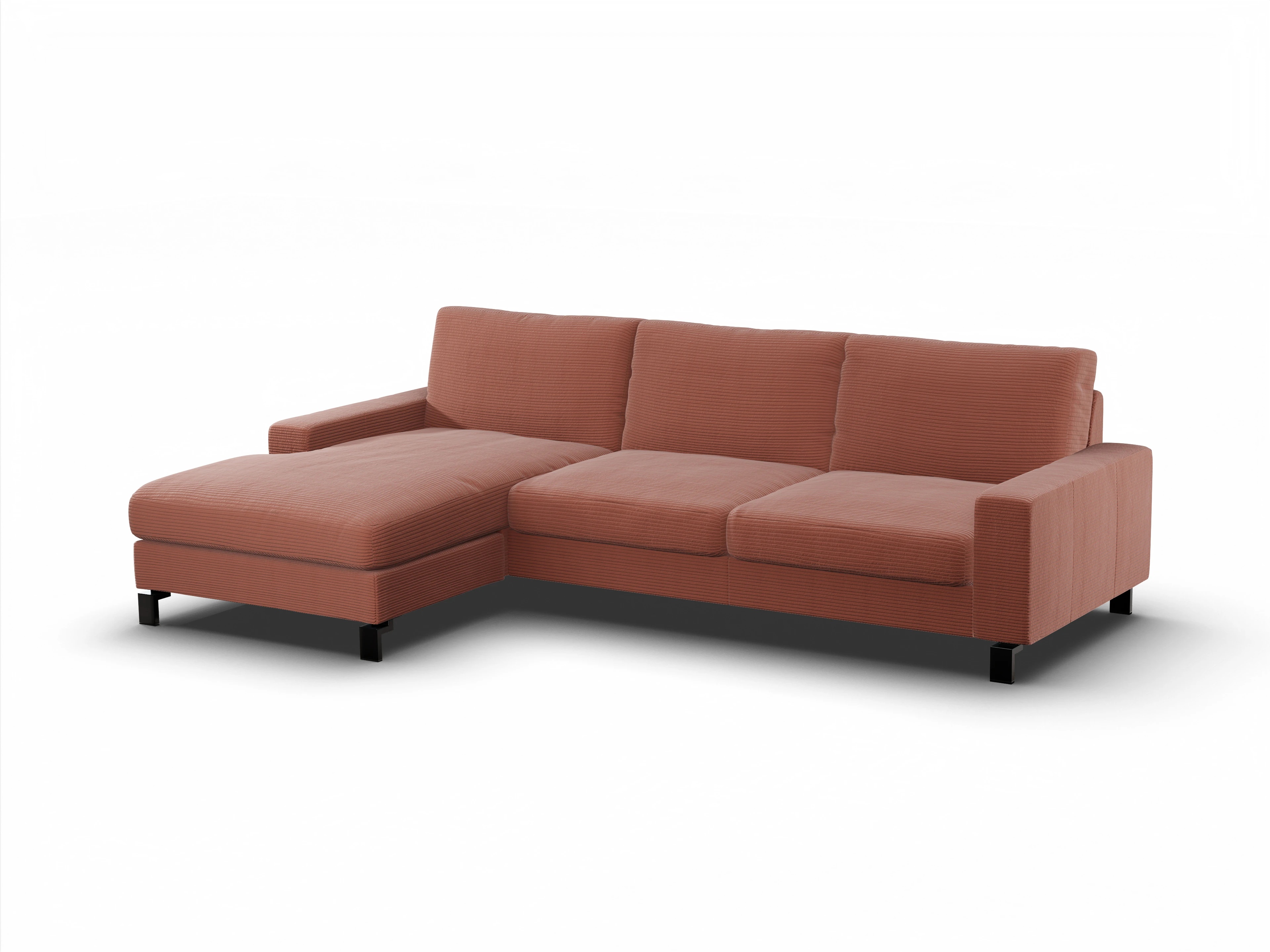 Ansicht des Produktes Casco 2.0 Ecksofa links Abschluss offen in Stoff Braun