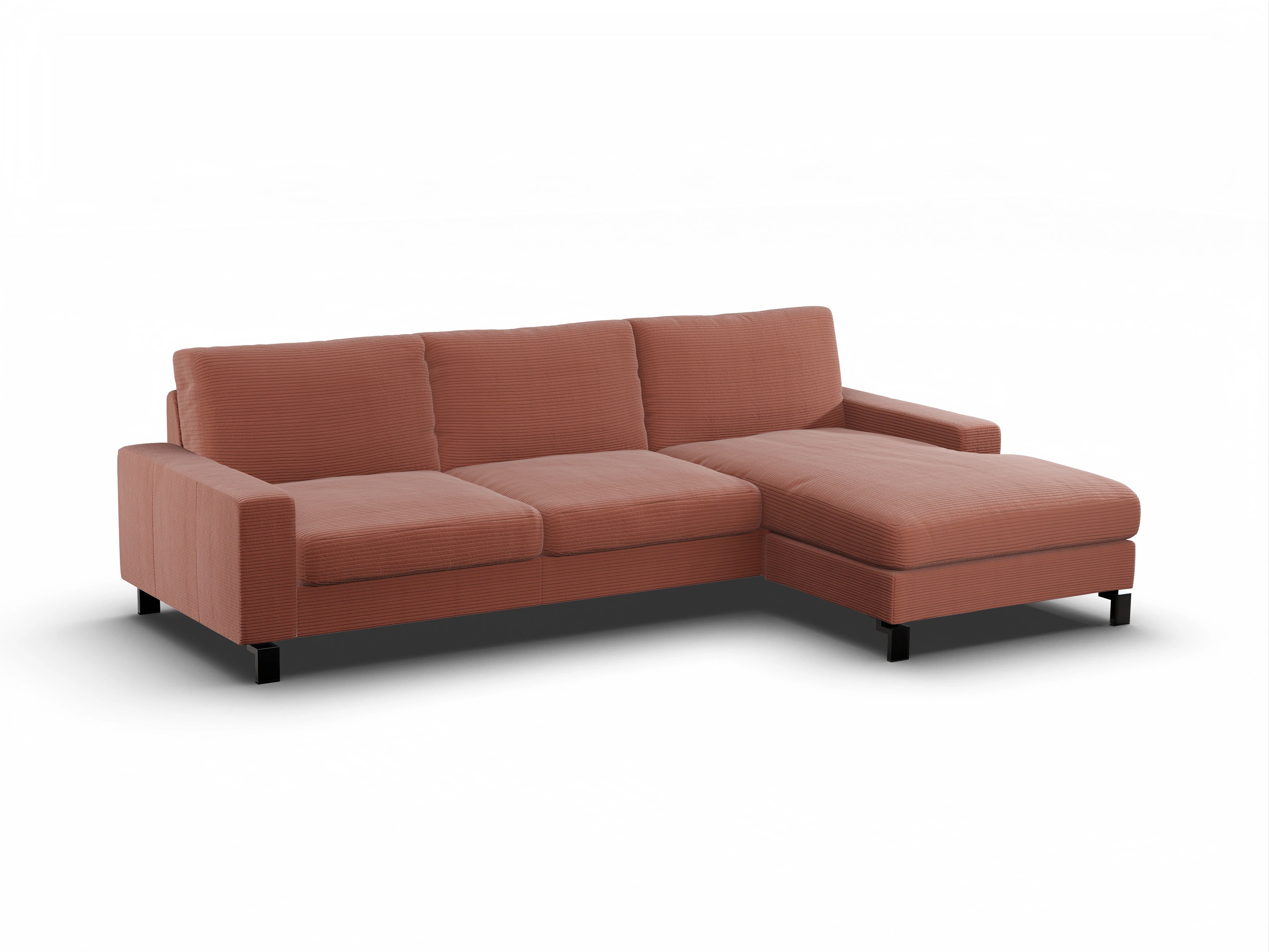 Ansicht des Produktes Casco 2.0 Ecksofa rechts Abschluss offen in Stoff Braun