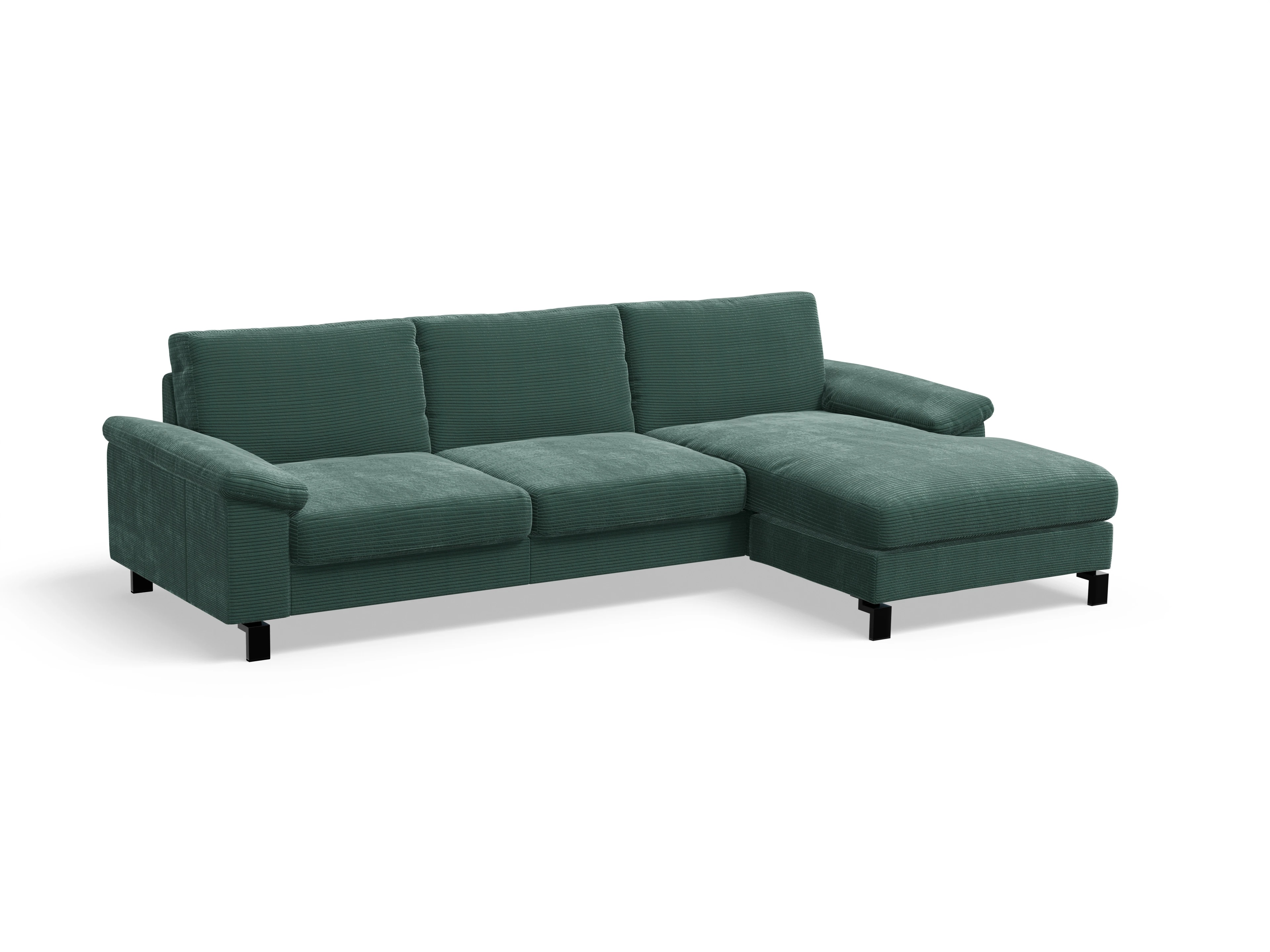 Casco Ecksofa LO Large R Ansicht des Produktes Casco 2.0 Ecksofa rechts Abschluss offen in Stoff Grün