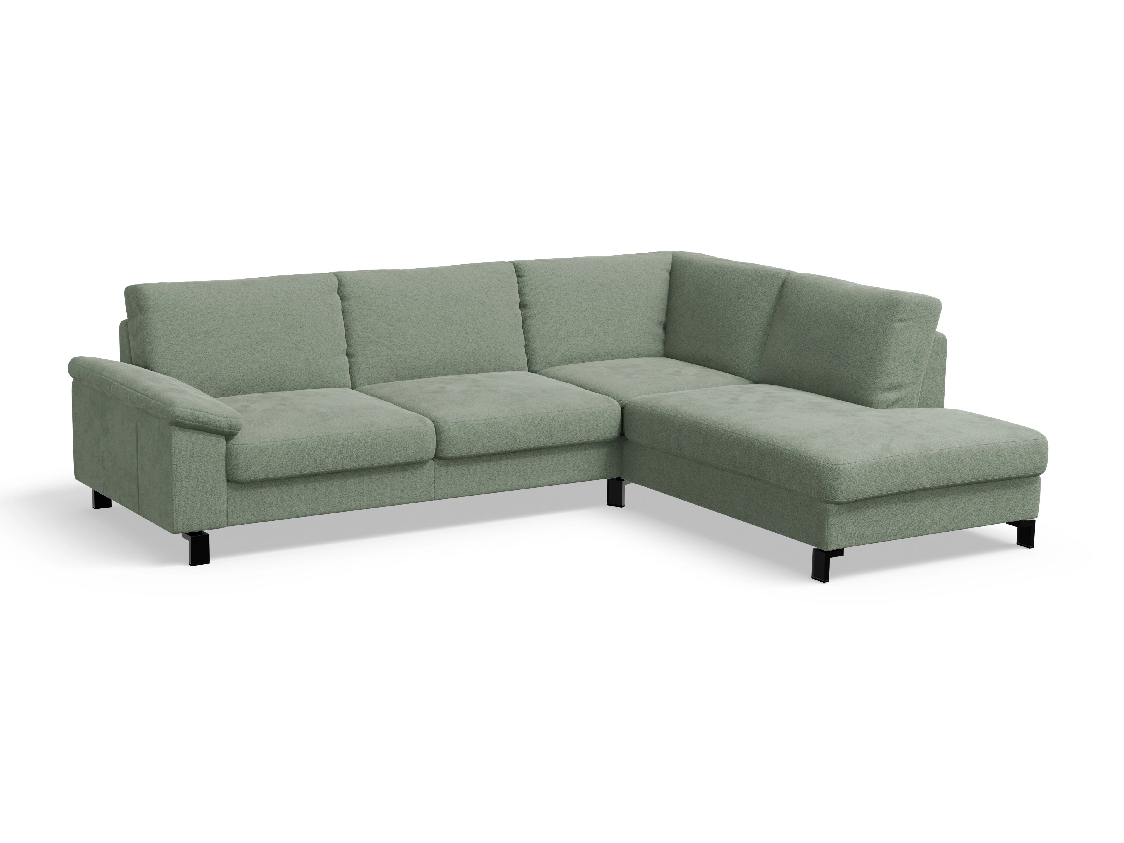 Ansicht des Produktes Casco 2.0 Ecksofa rechts Abschluss offen in Stoff Grün