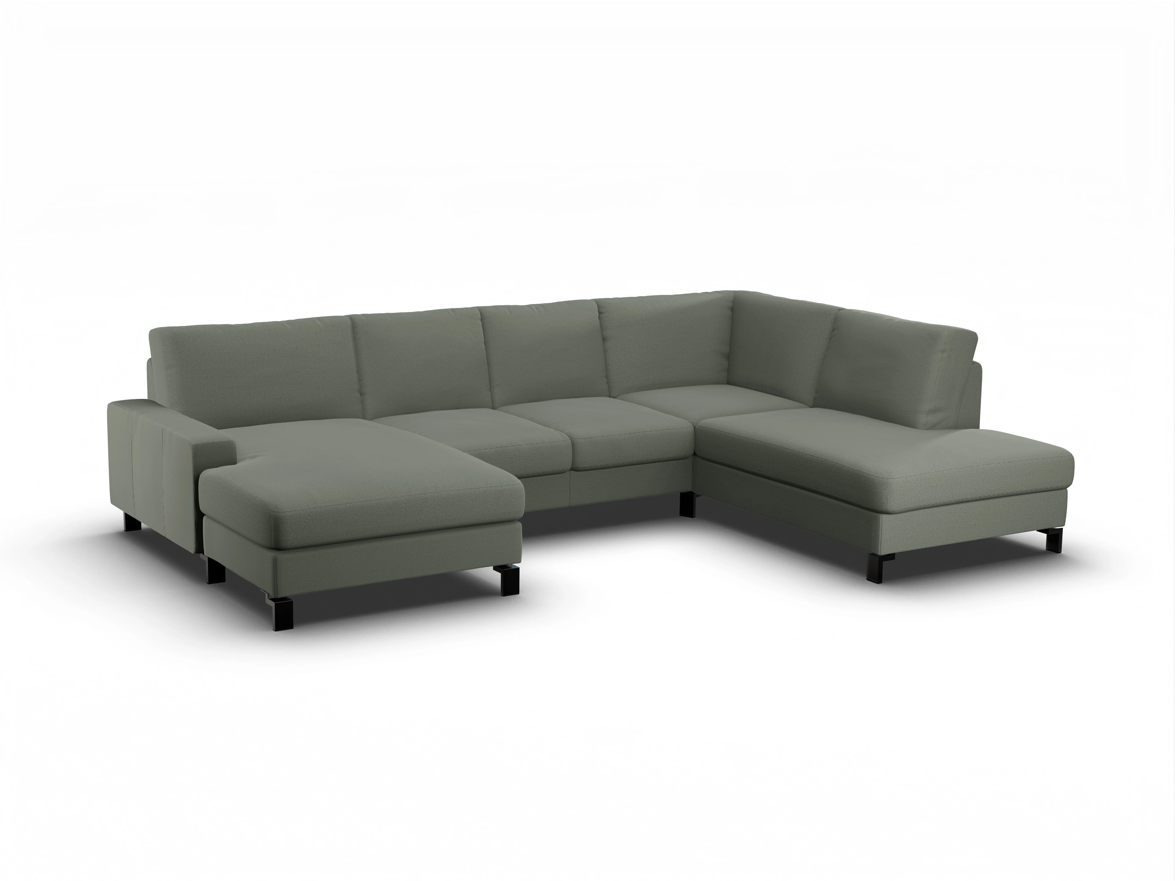 Ansicht des Produktes Casco 2.0 Wohnlandschaft offen beidseitig in Stoff Grün