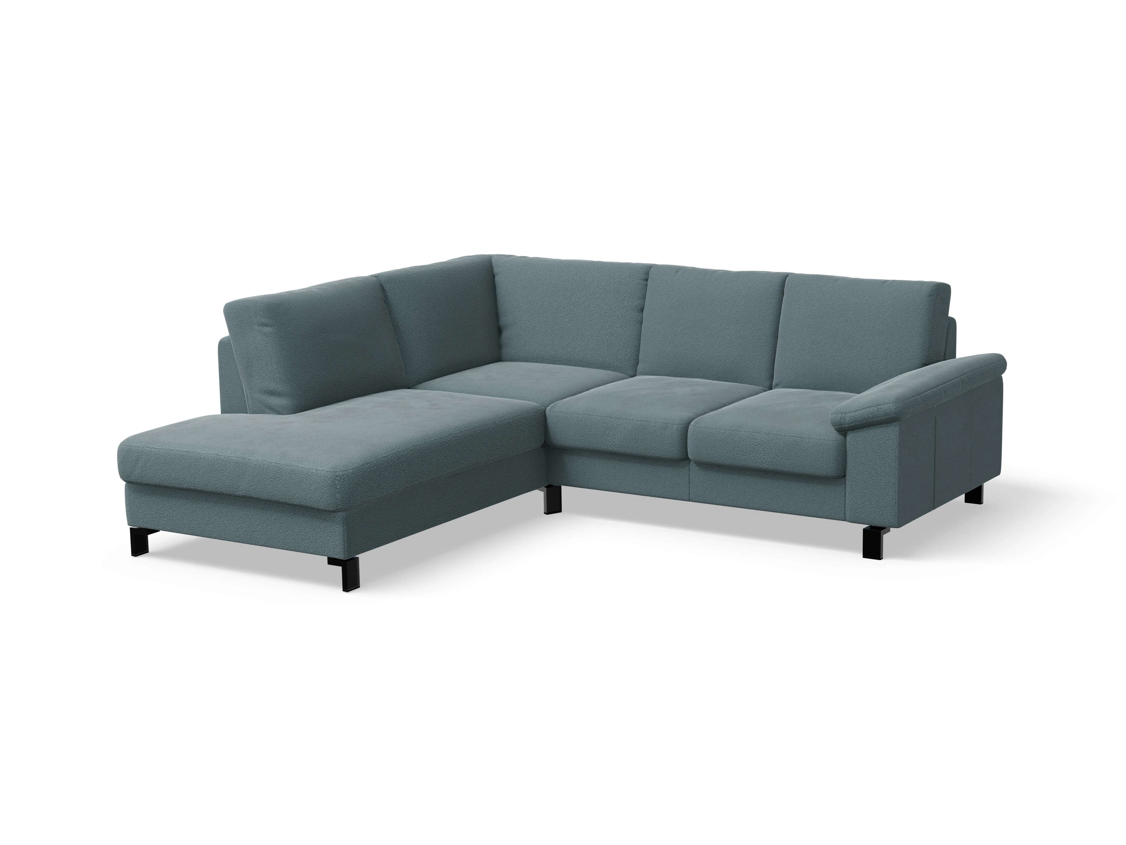 Ansicht des Produktes Casco 2.0 Ecksofa links Abschluss offen in Stoff Grün
