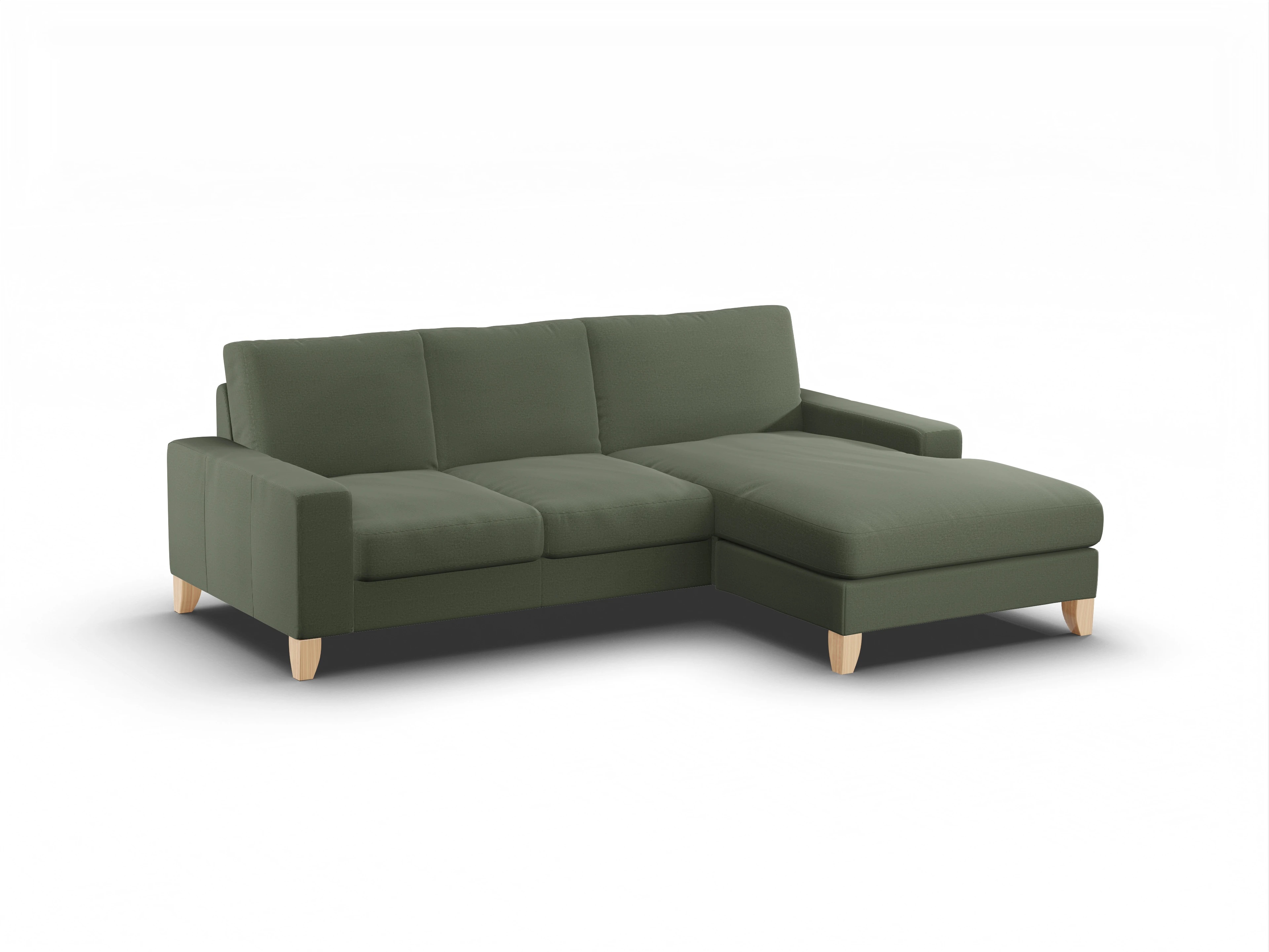 Ansicht des Produktes Casco 2.0 Ecksofa rechts Abschluss offen in Stoff Grün