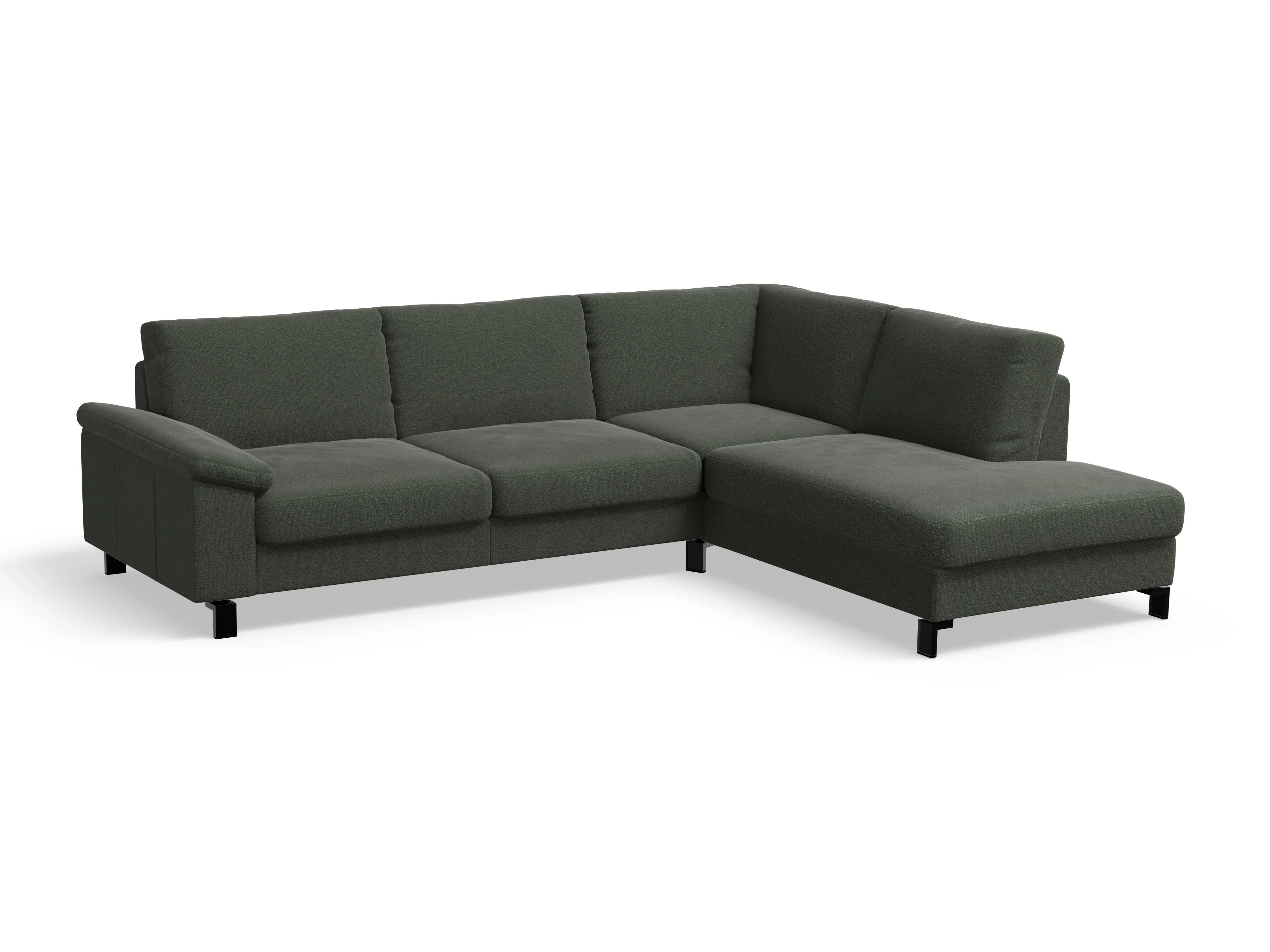 Casco Ecksofa UM Large R Ansicht des Produktes Casco 2.0 Ecksofa rechts Abschluss offen in Stoff Grün