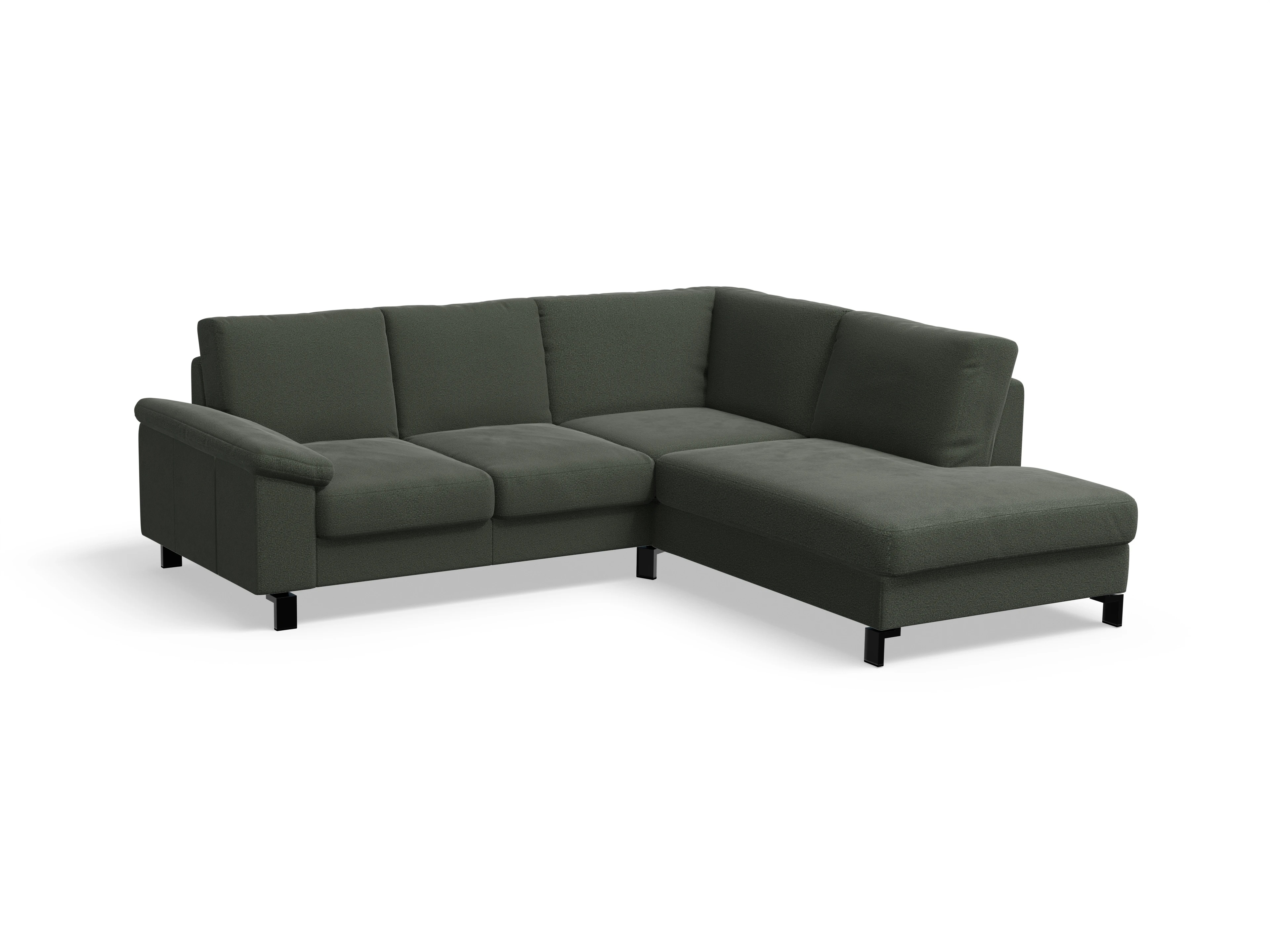 Ansicht des Produktes Casco 2.0 Ecksofa rechts Abschluss offen in Stoff Grün