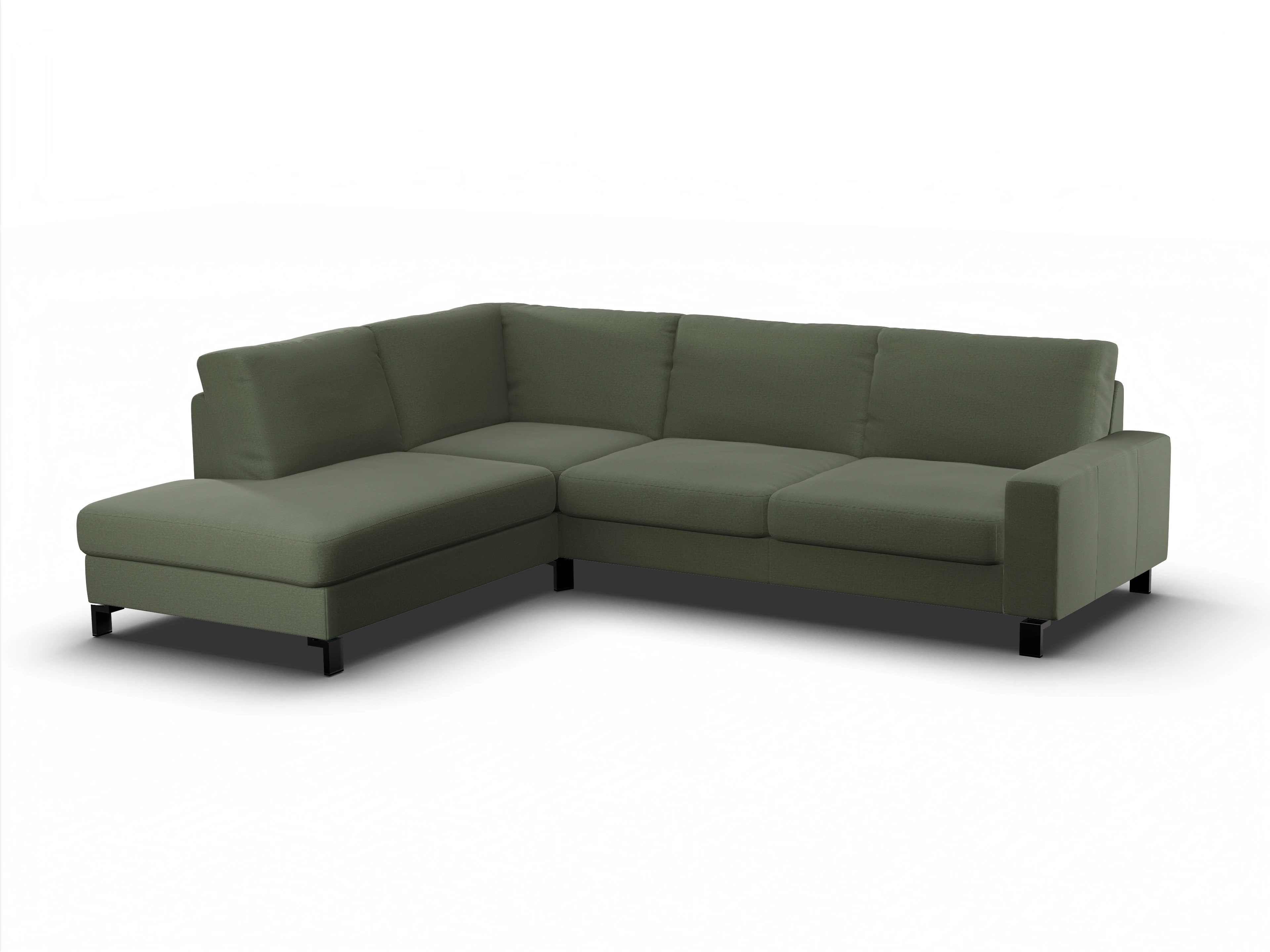 Ansicht des Produktes Casco 2.0 Ecksofa links Abschluss offen in Stoff Grün