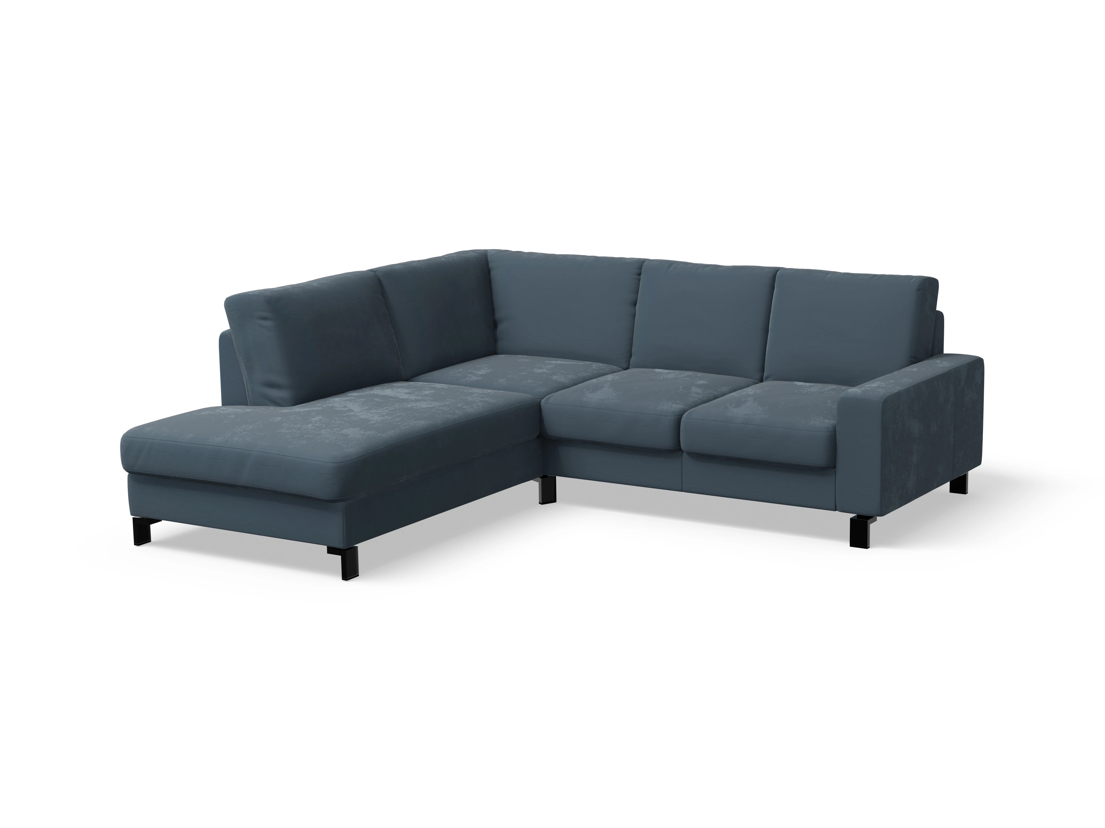 Ansicht des Produktes Casco 2.0 Ecksofa links Abschluss offen in Stoff Blau