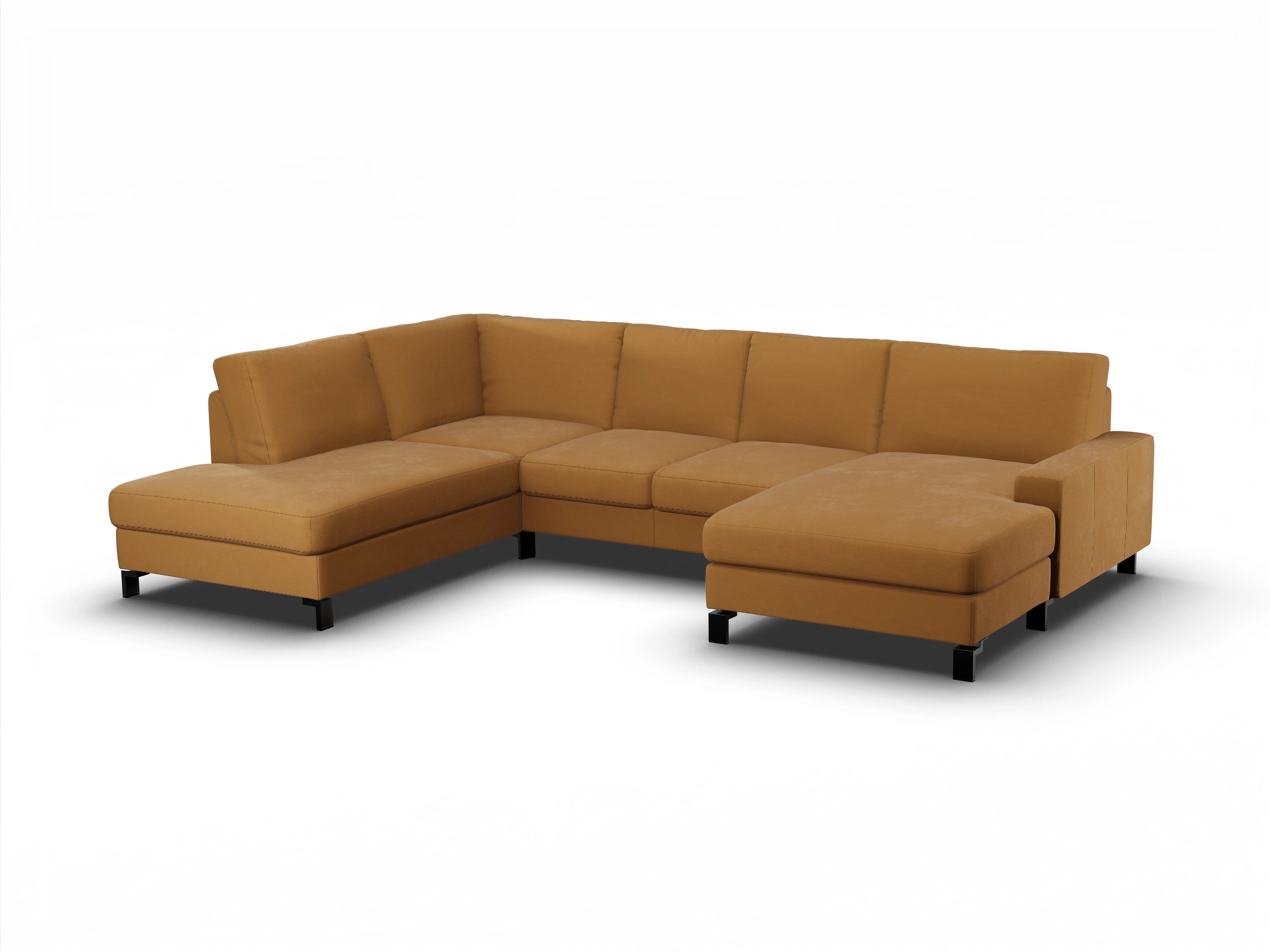 Ansicht des Produktes Casco 2.0 Wohnlandschaft offen beidseitig in Stoff Braun