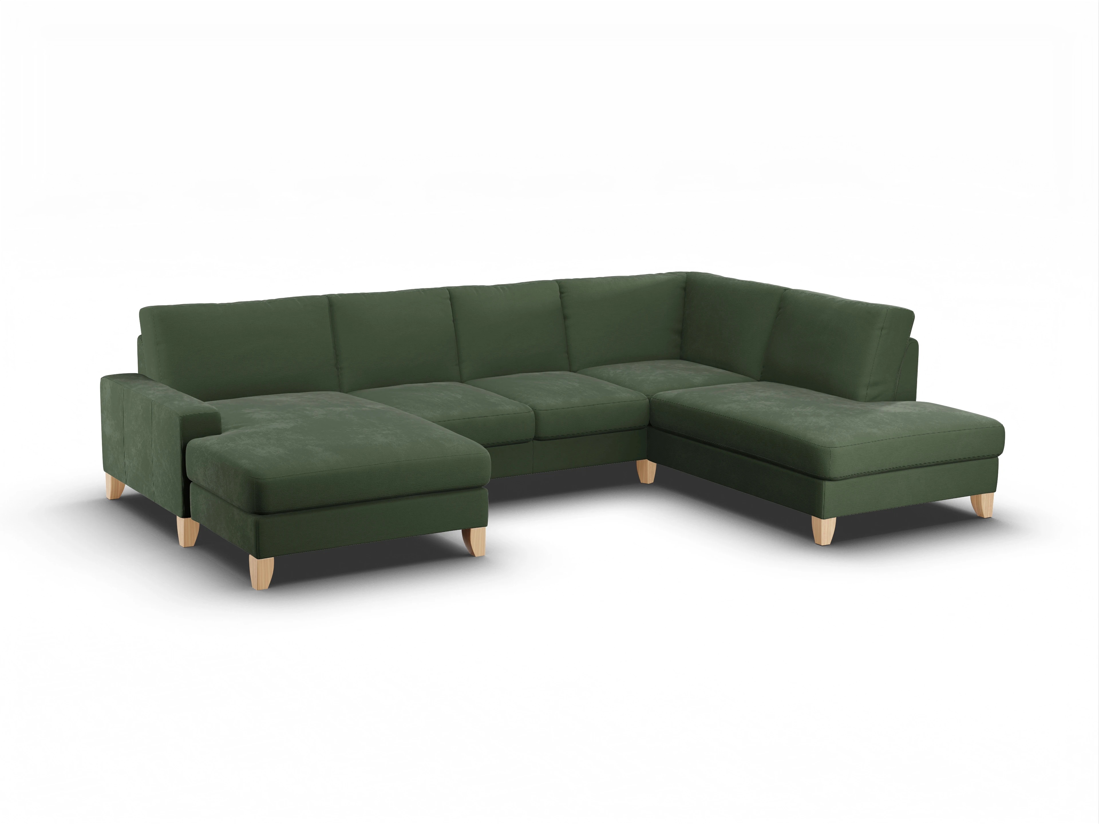 Ansicht des Produktes Casco 2.0 Wohnlandschaft offen beidseitig in Stoff Grün