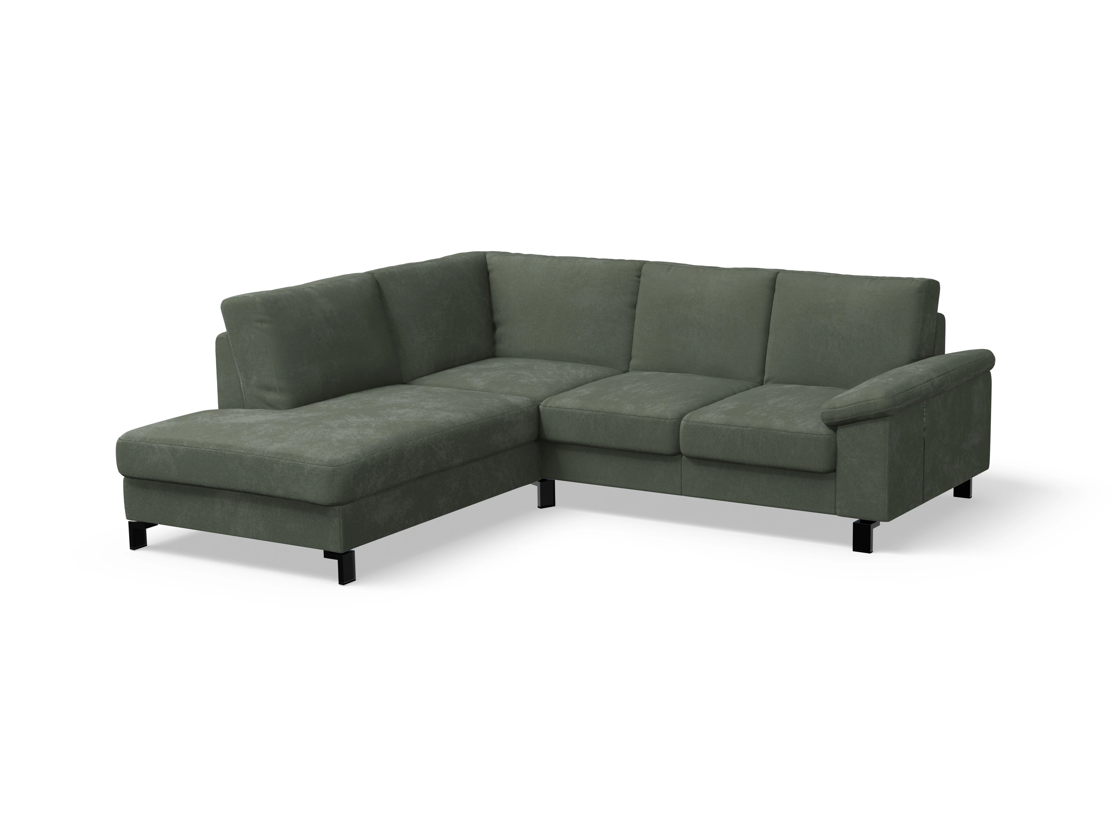Ansicht des Produktes Casco 2.0 Ecksofa links Abschluss offen in Stoff Grün