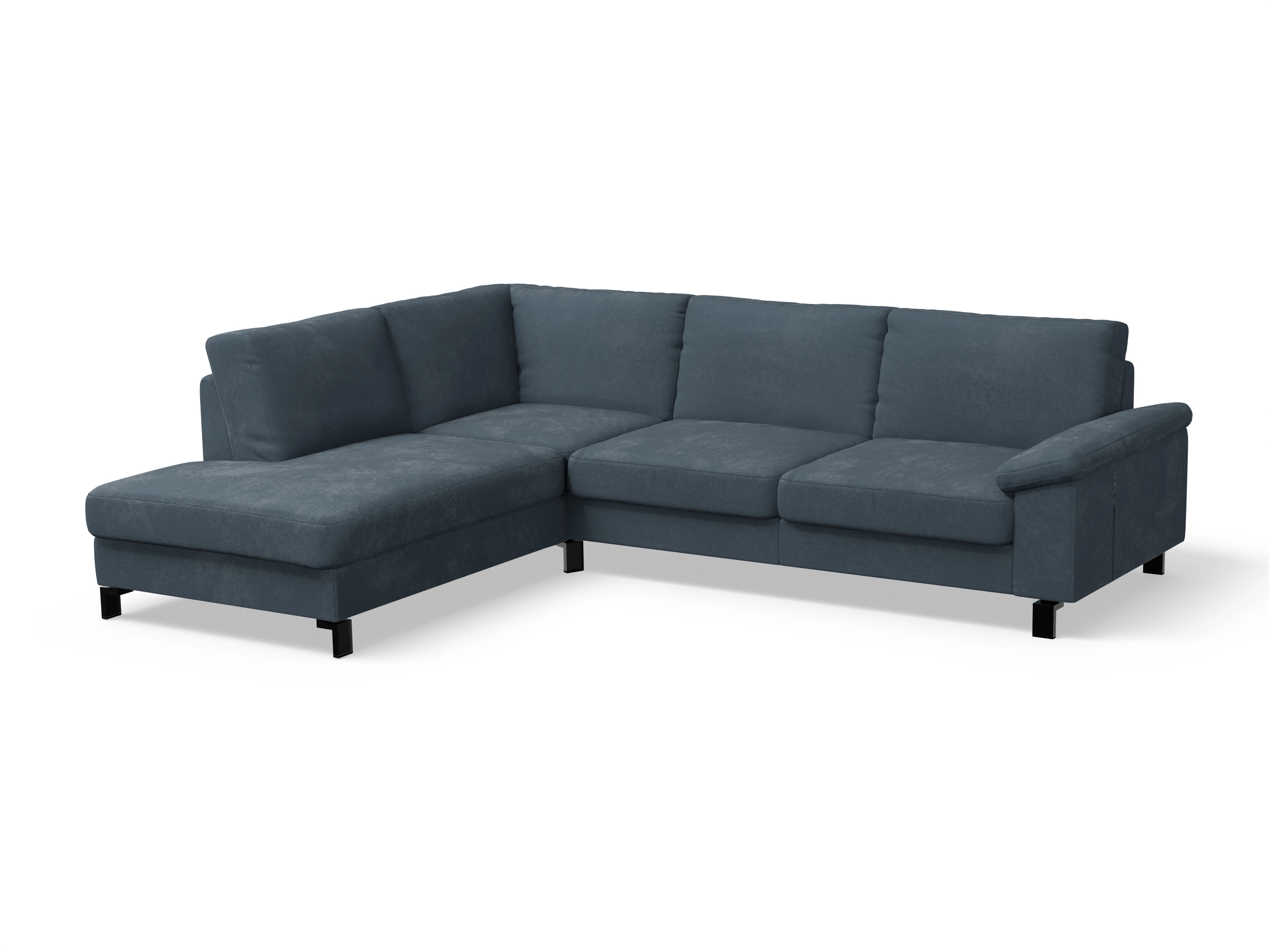 Ansicht des Produktes Casco 2.0 Ecksofa links Abschluss offen in Stoff Blau