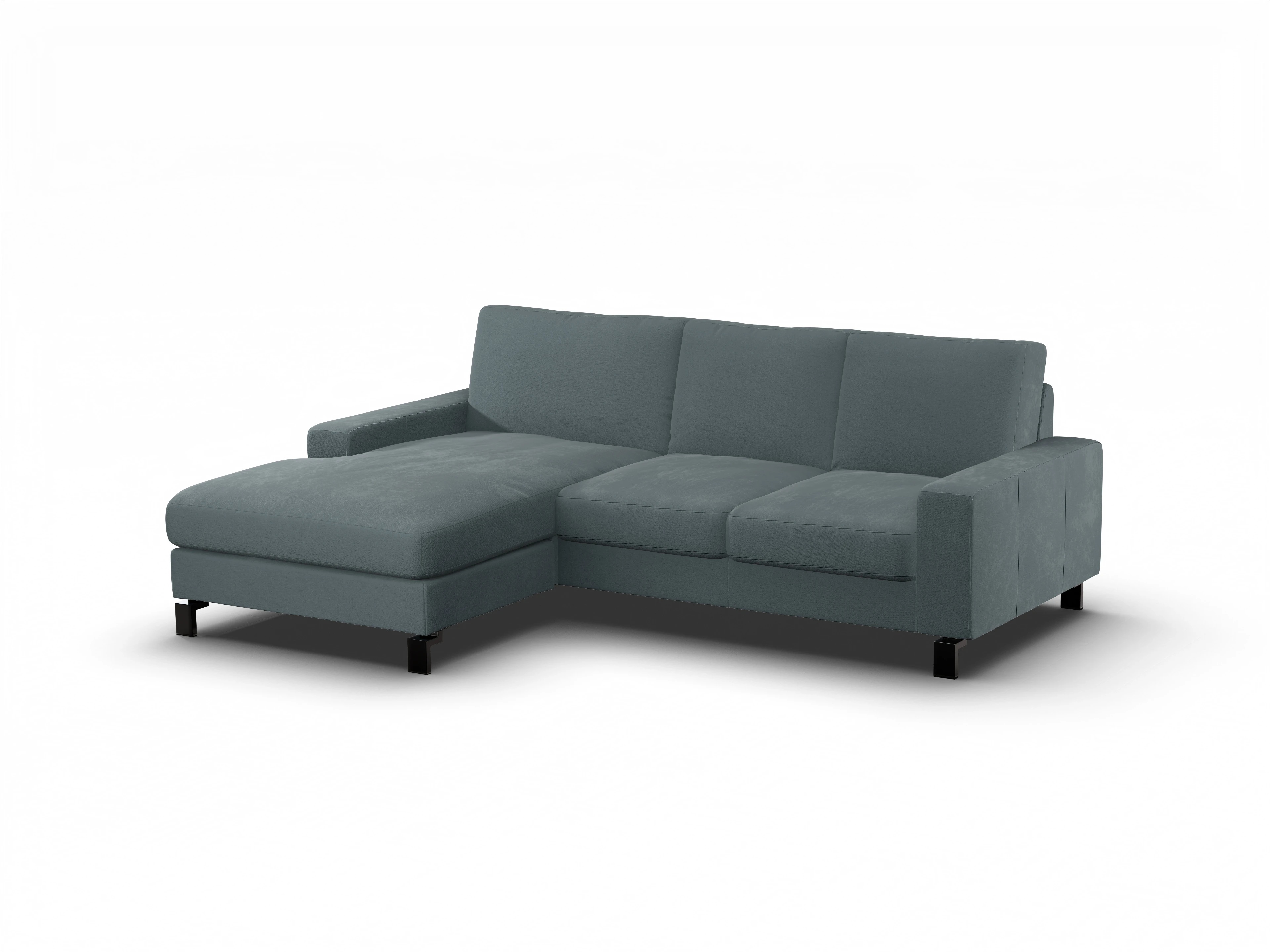 Ansicht des Produktes Casco 2.0 Ecksofa links Abschluss offen in Stoff Blau