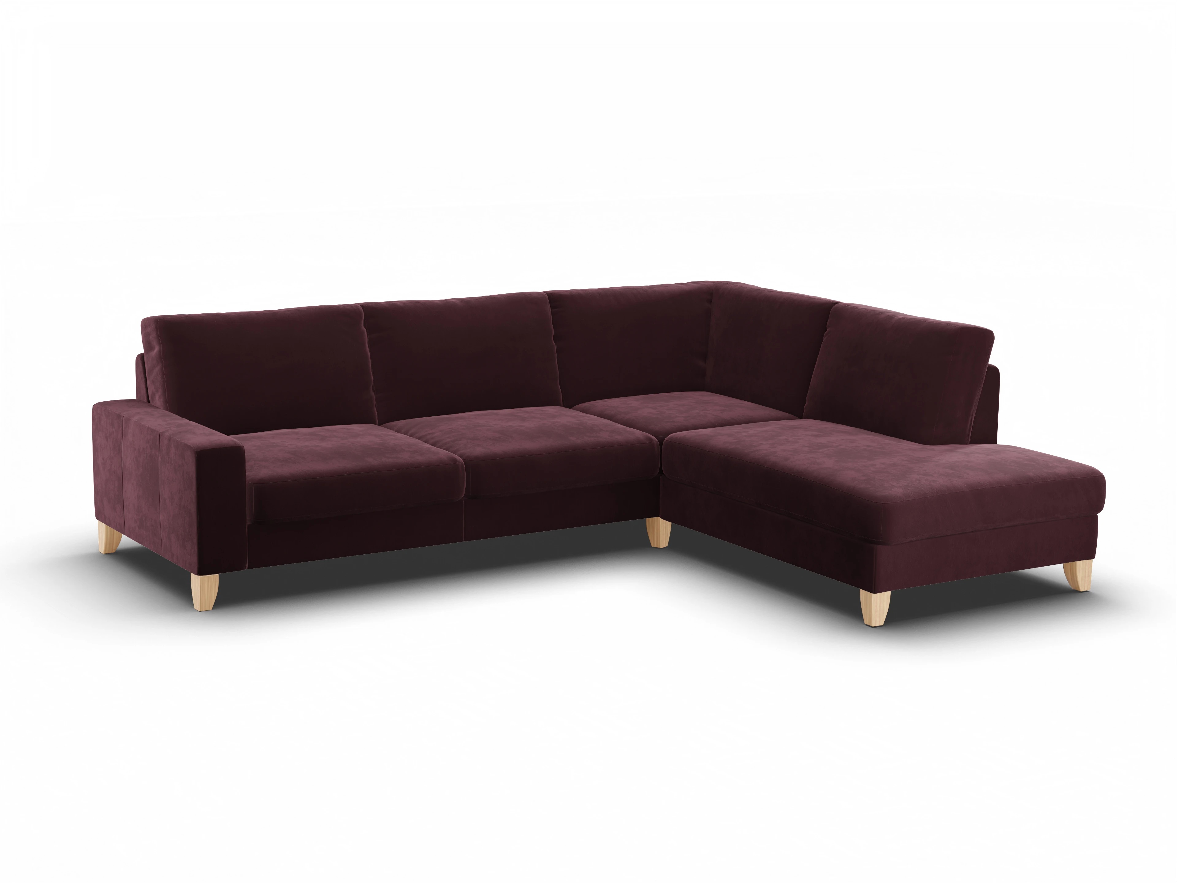 Ansicht des Produktes Casco 2.0 Ecksofa rechts Abschluss offen in Stoff Rot