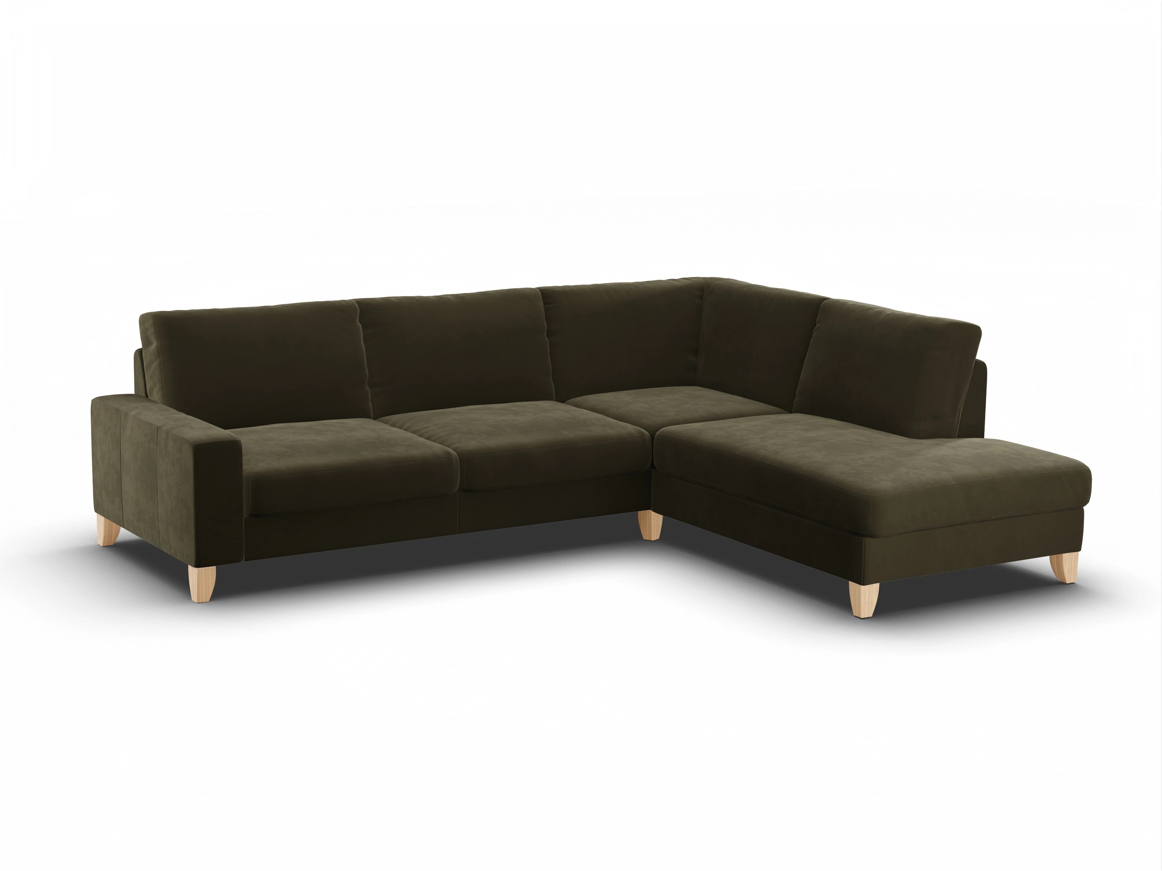 Ansicht des Produktes Casco 2.0 Ecksofa rechts Abschluss offen in Stoff Grün