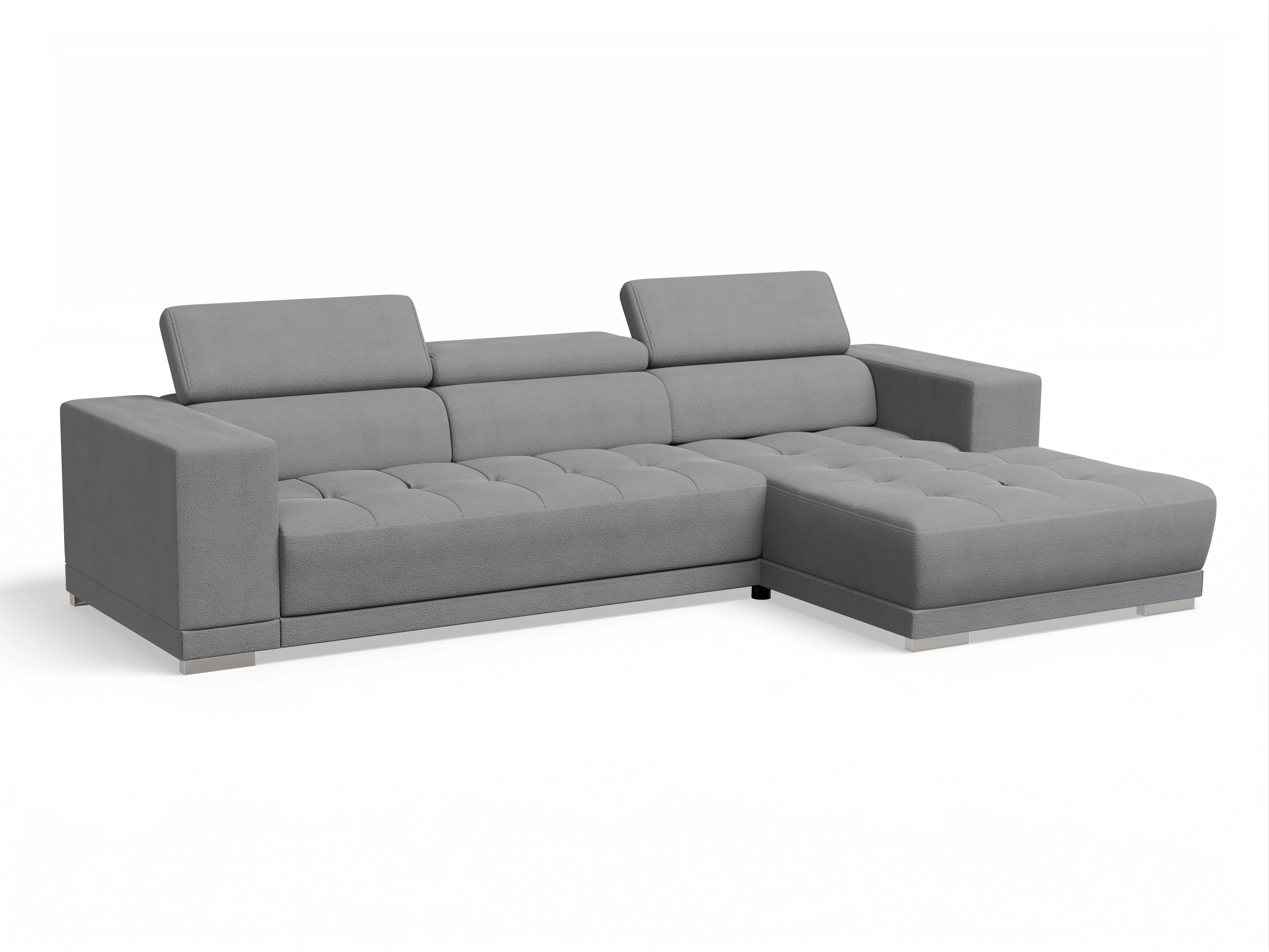 Ansicht des Produktes Connor Ecksofa rechts Abschluss offen in Stoff Grau