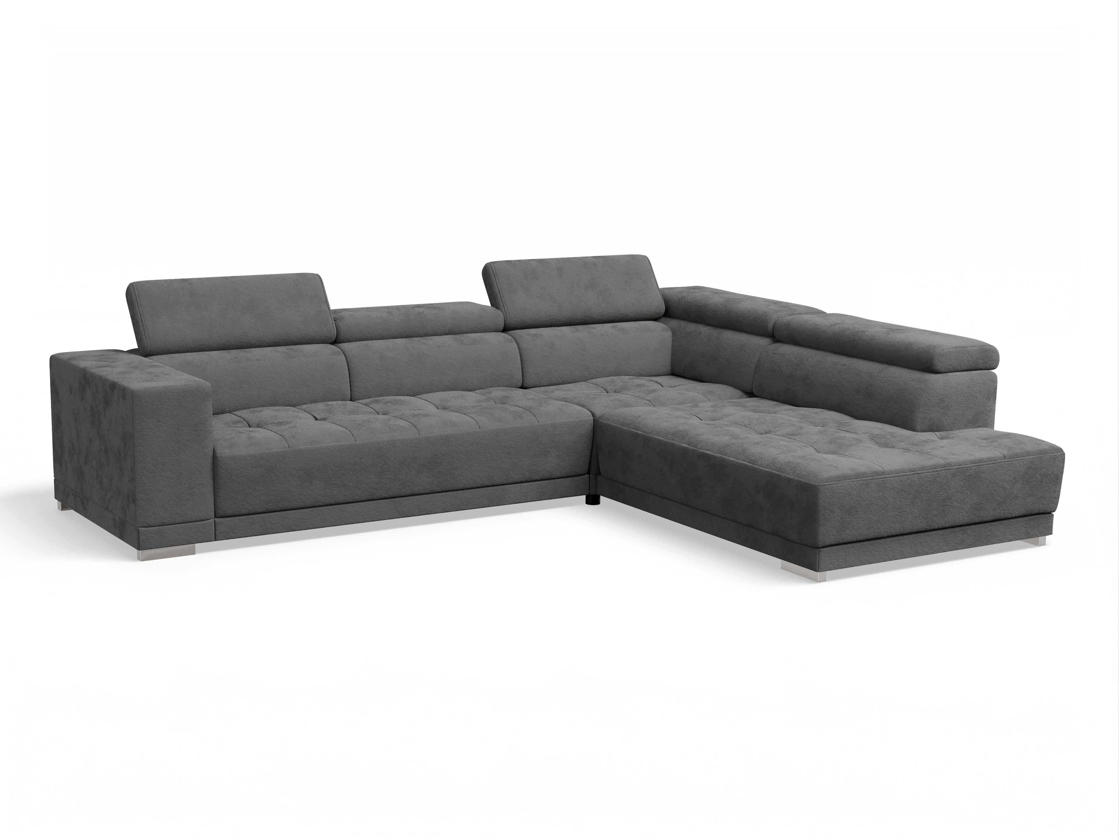 Ansicht des Produktes Connor Ecksofa rechts Abschluss offen in Stoff Grau