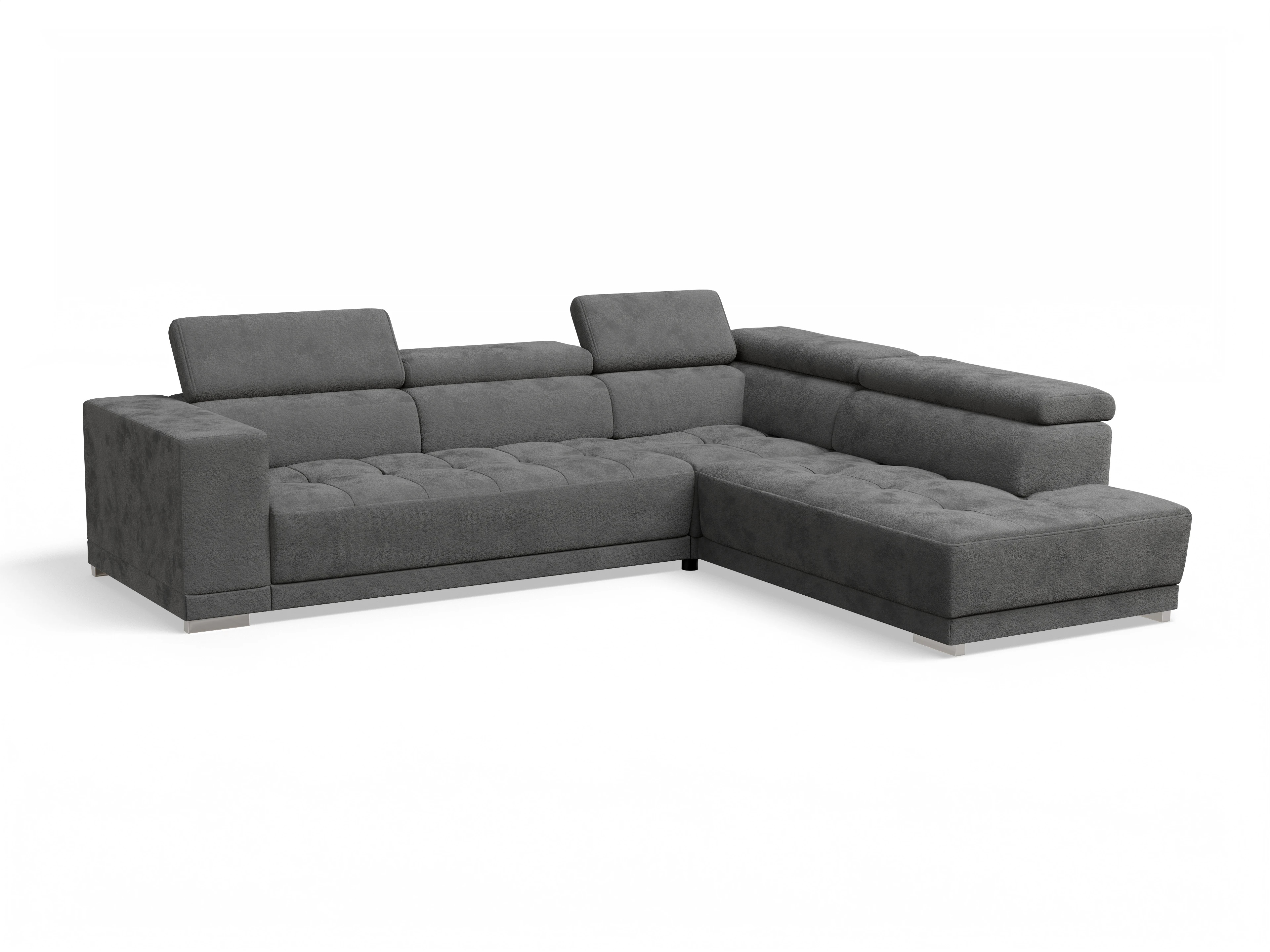 Ansicht des Produktes Connor Ecksofa rechts Abschluss offen in Stoff Grau