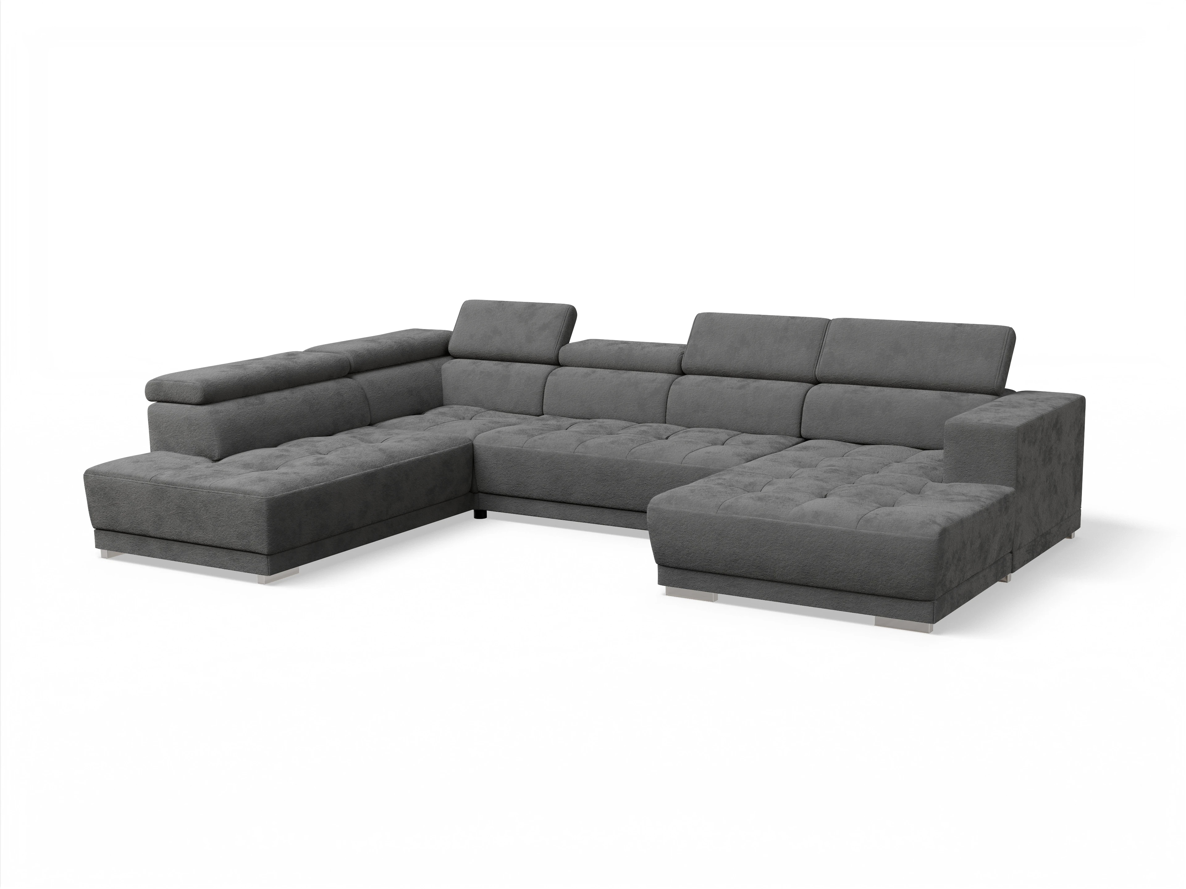 Ansicht des Produktes Connor Wohnlandschaft offen beidseitig in Stoff Grau