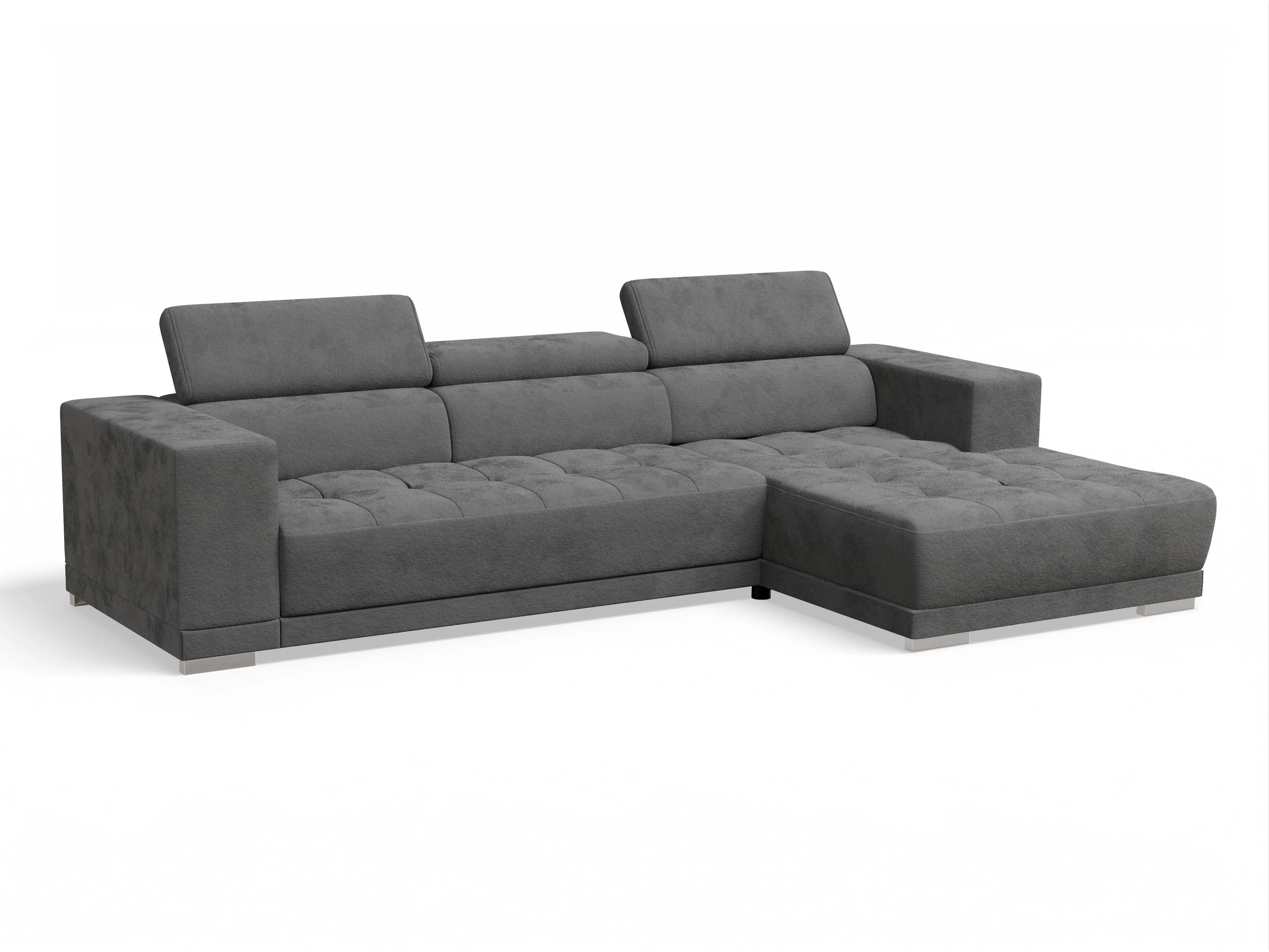 Ansicht des Produktes Connor Ecksofa rechts Abschluss offen in Stoff Grau