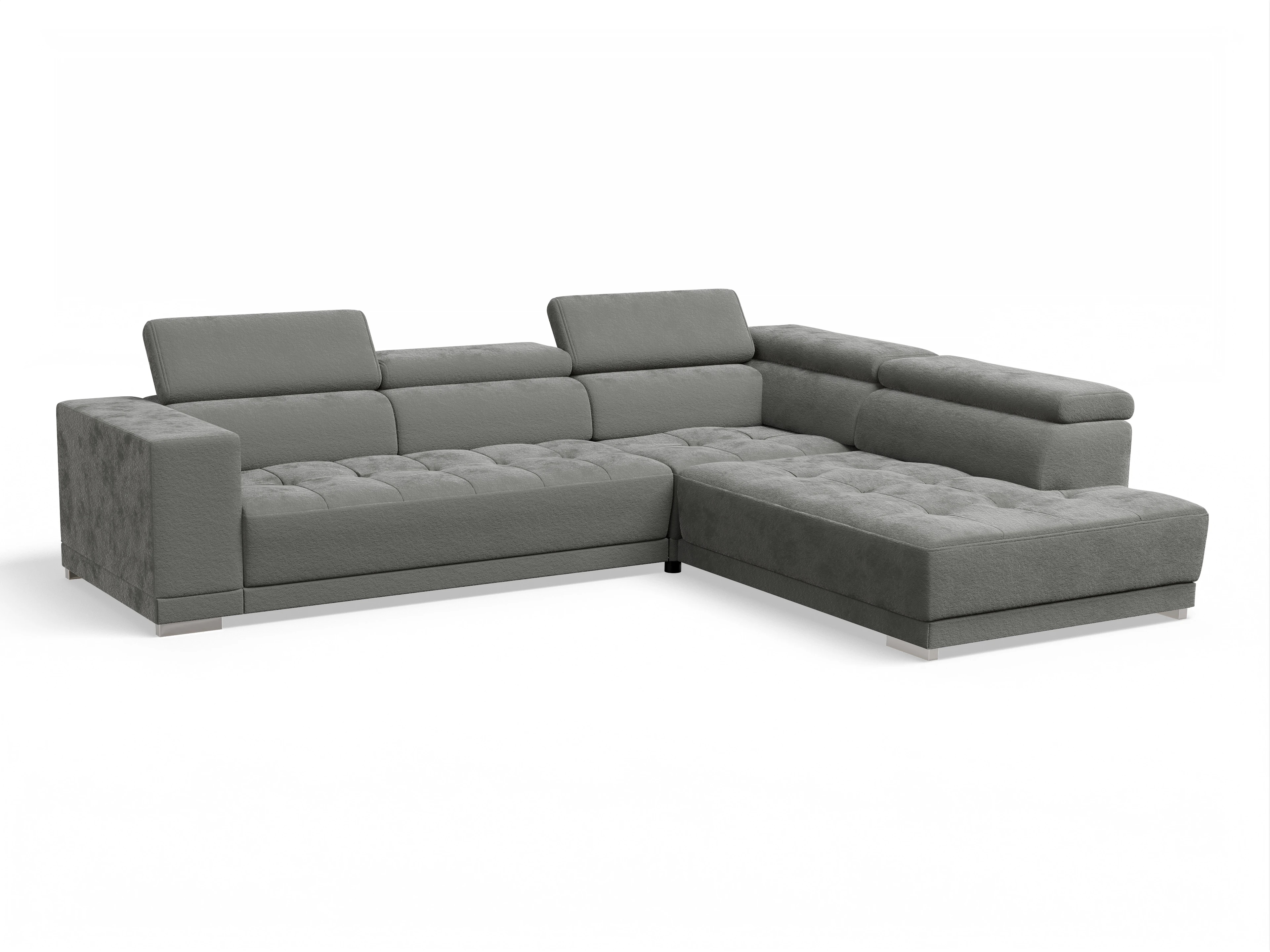 Ansicht des Produktes Connor Ecksofa rechts Abschluss offen in Stoff Grau