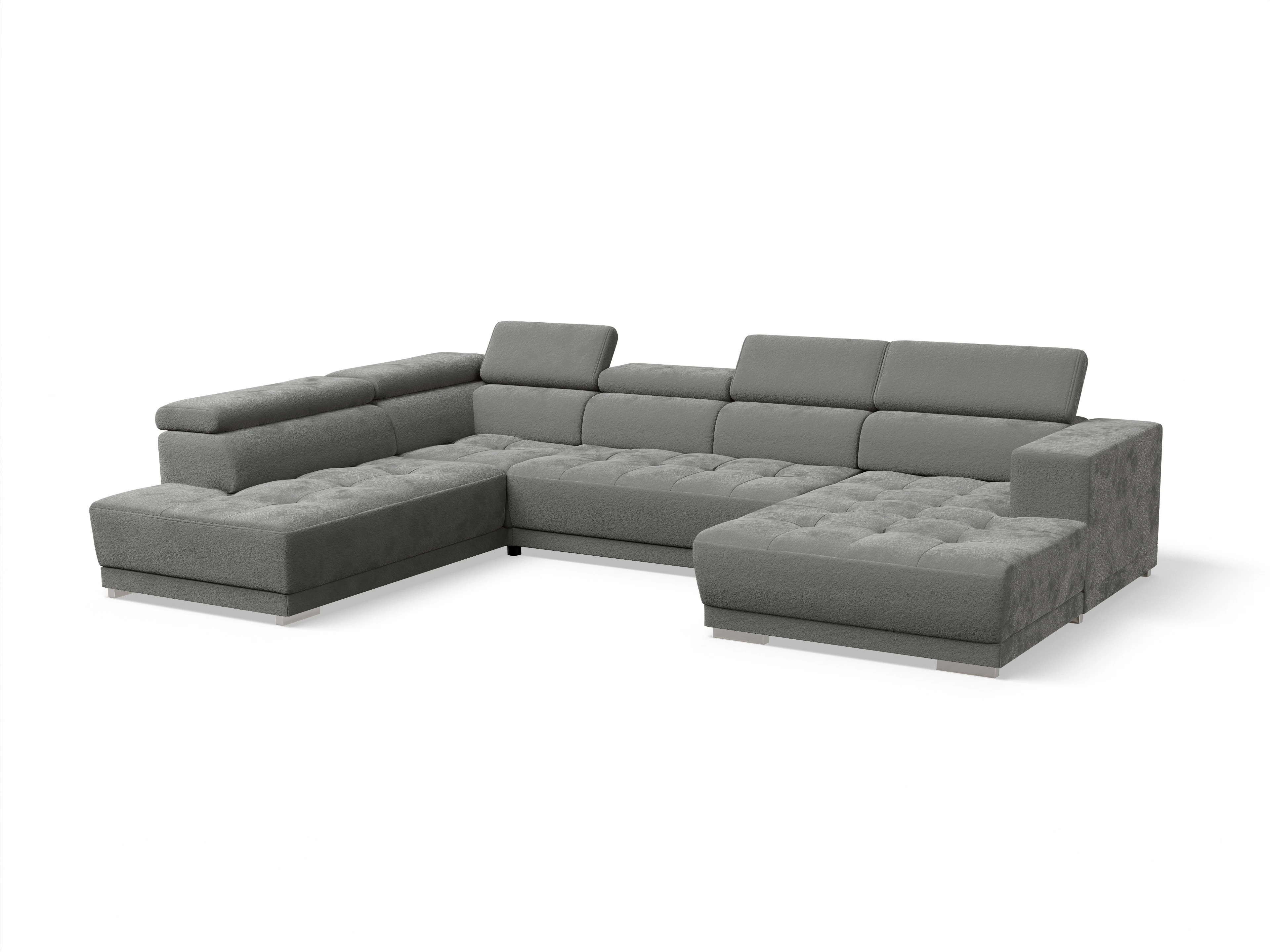 Ansicht des Produktes Connor Wohnlandschaft offen beidseitig in Stoff Grau