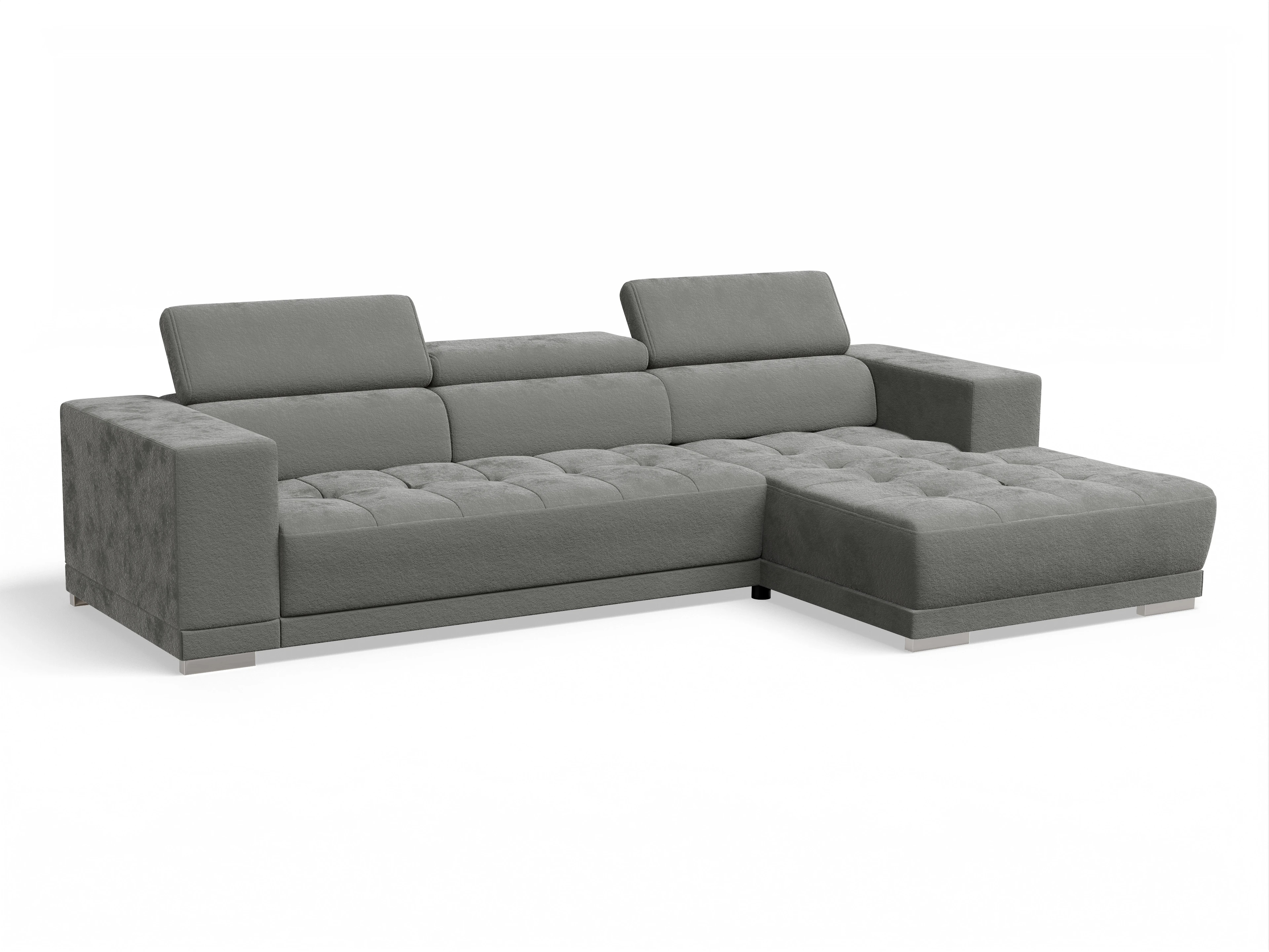 Ansicht des Produktes Connor Ecksofa rechts Abschluss offen in Stoff Grau