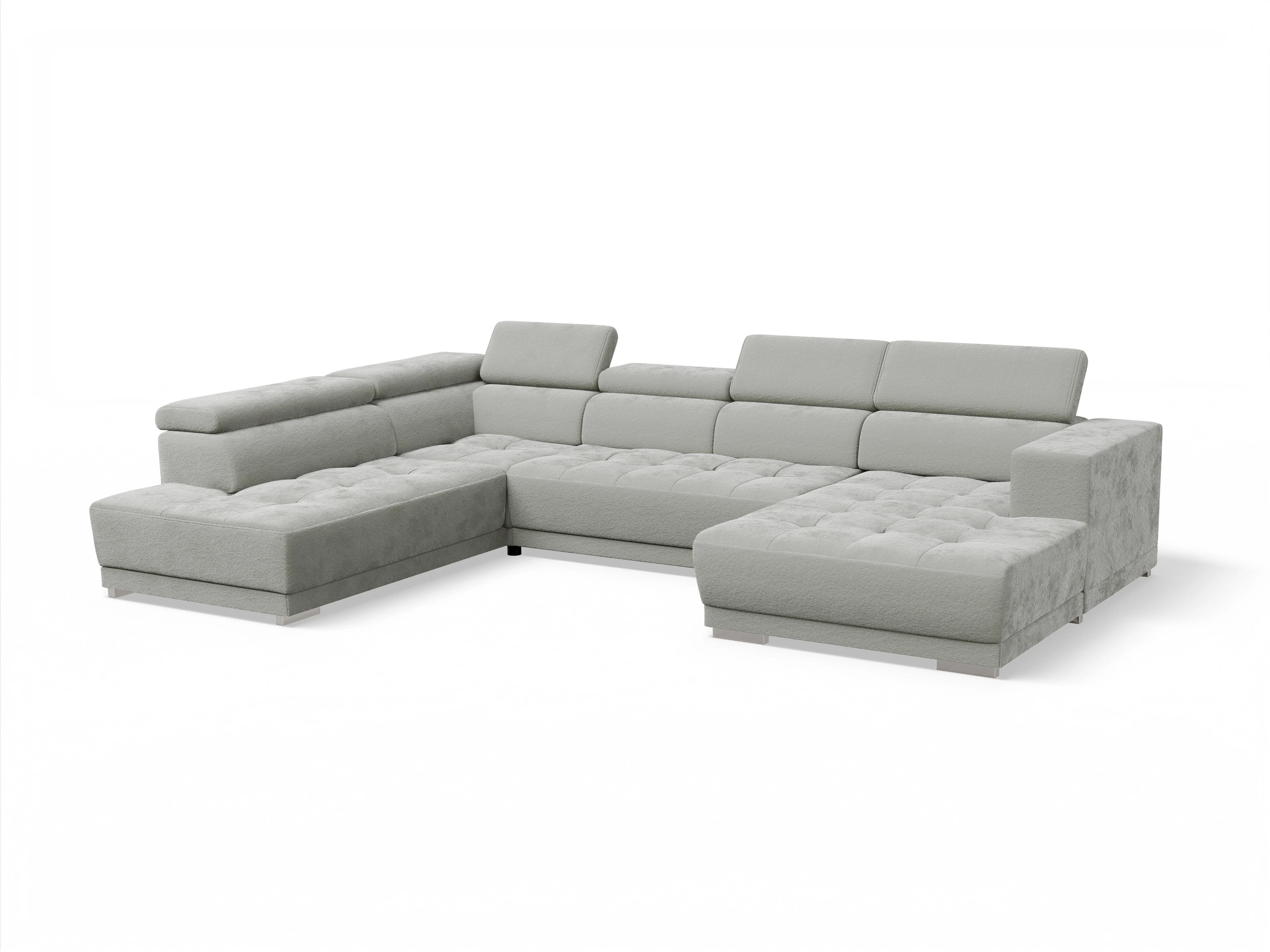 Ansicht des Produktes Connor Wohnlandschaft offen beidseitig in Stoff Grau