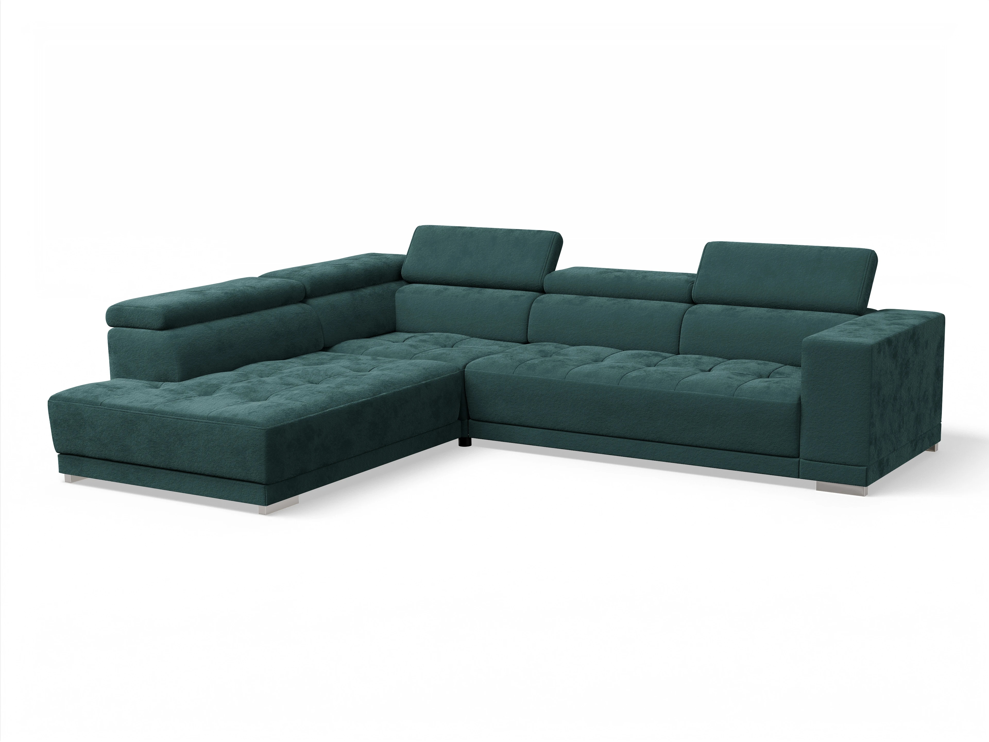 Ansicht des Produktes Connor Ecksofa links Abschluss offen in Stoff Blau