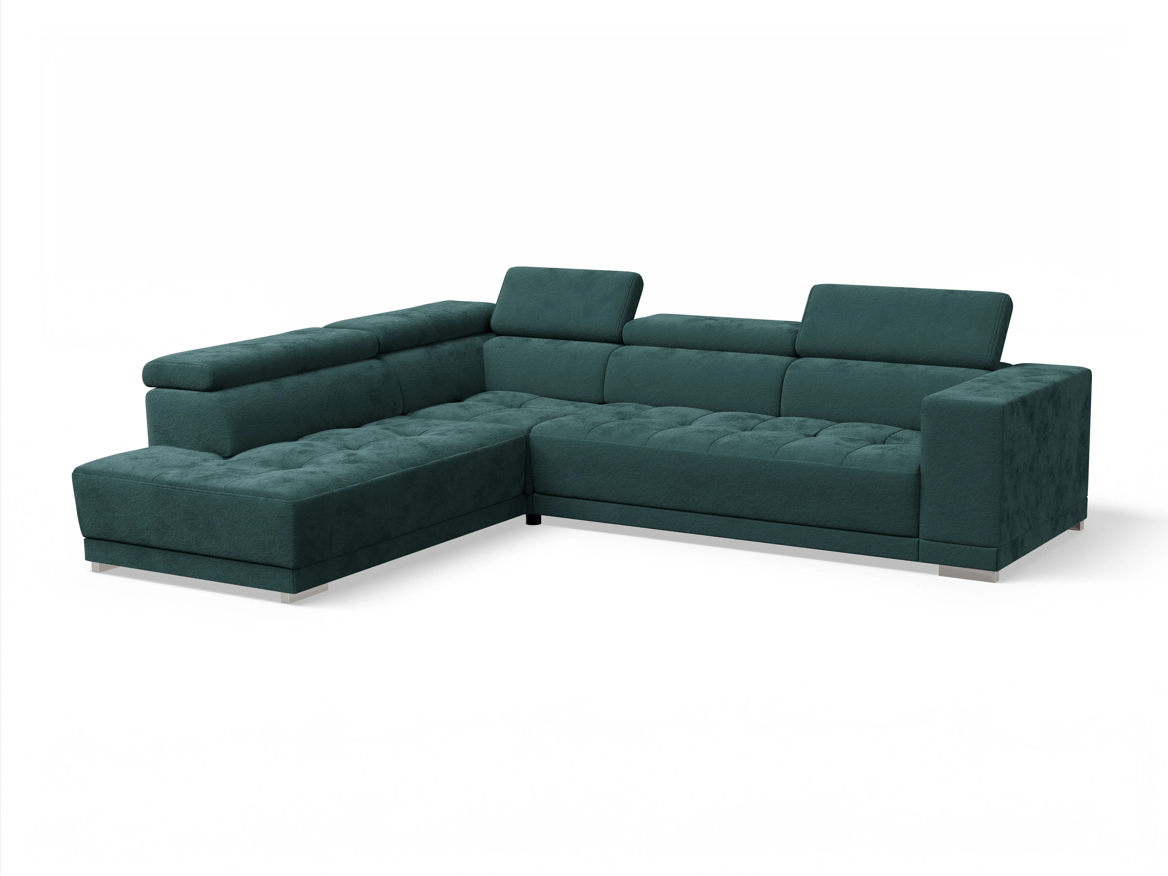 Ansicht des Produktes Connor Ecksofa links Abschluss offen in Stoff Blau